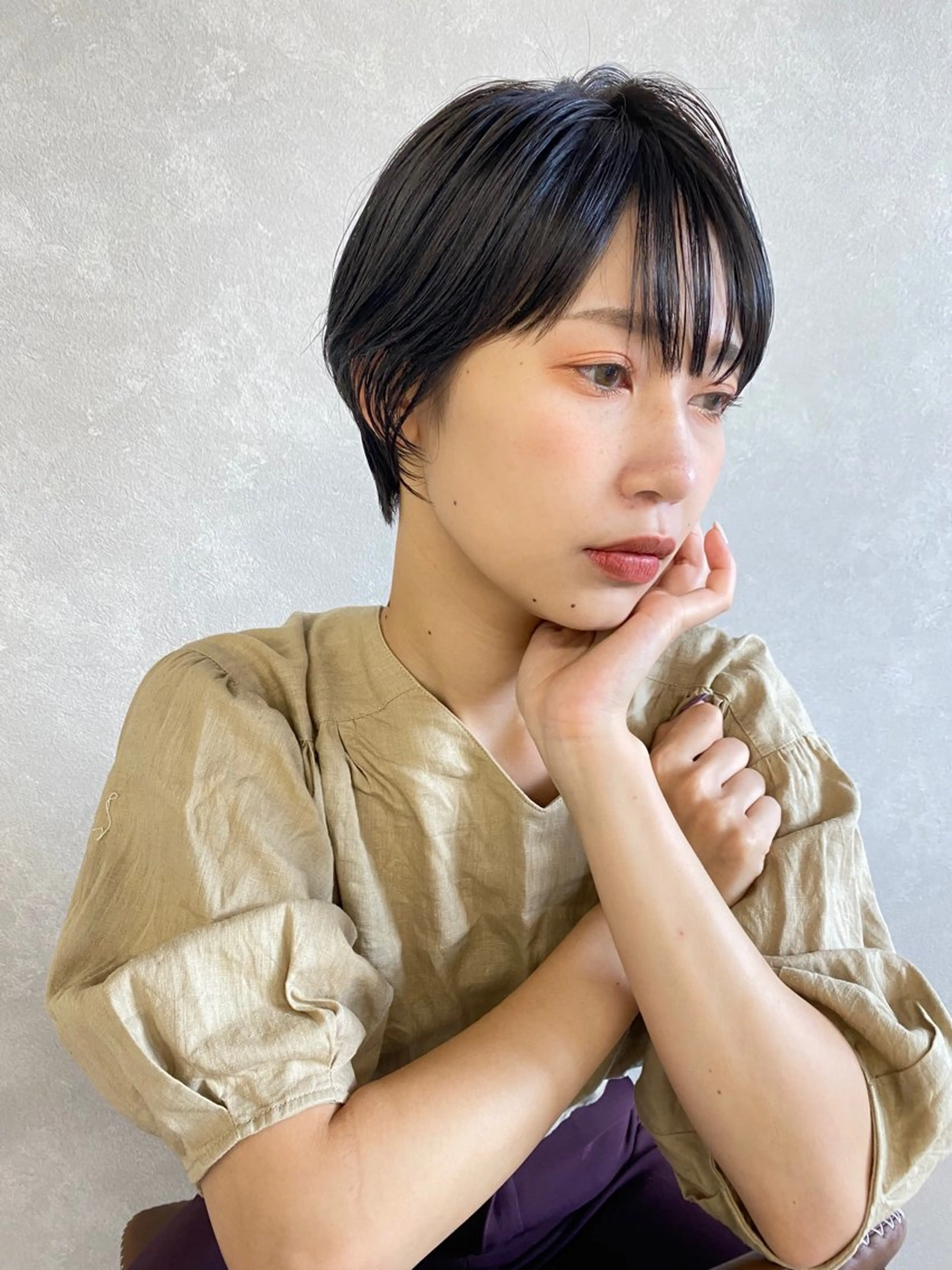 ショート カラー パーマ ヘアアレンジ レイヤー/ 透明感カラー/マドカのヘアスタイル