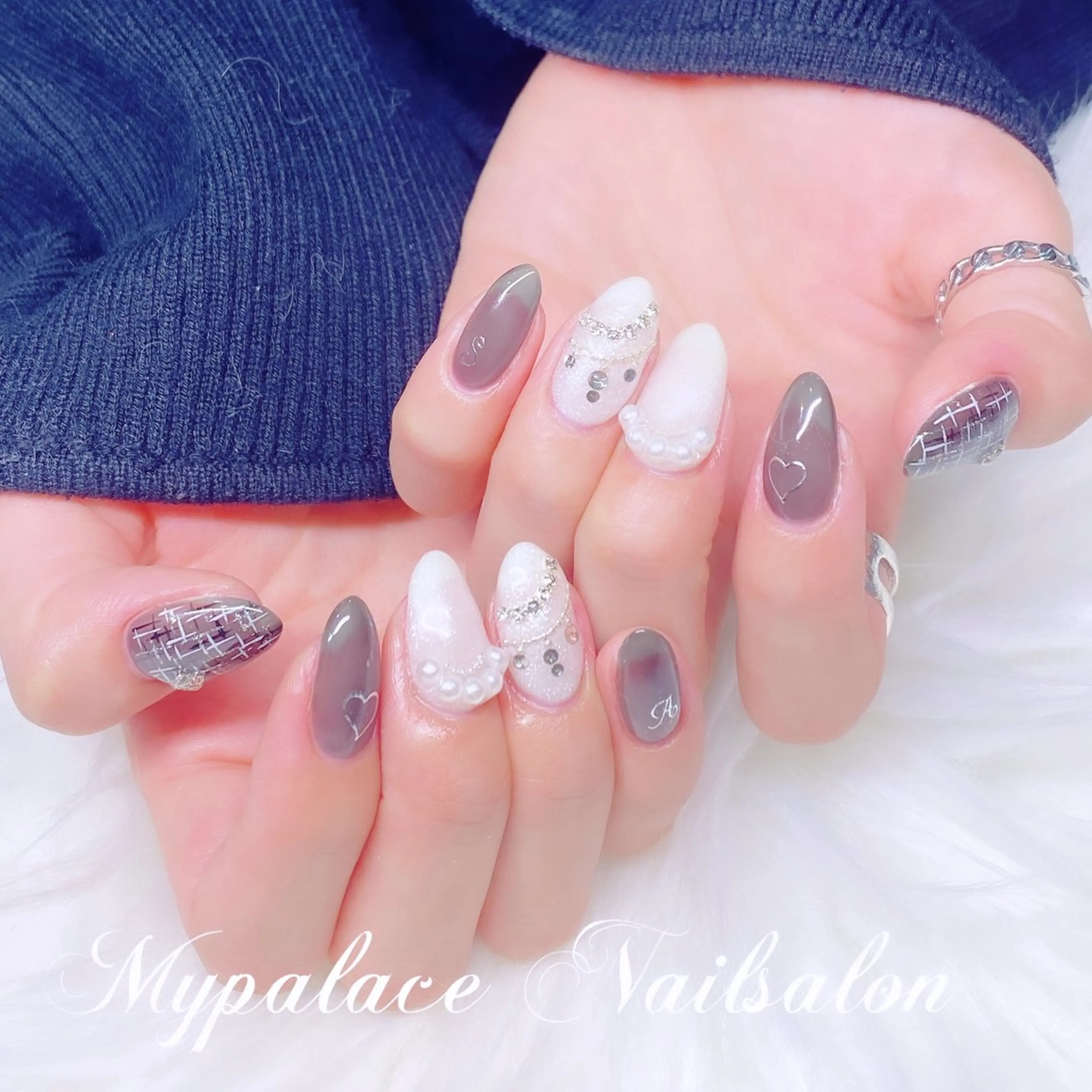 ネイル ツイードネイル ハンドネイル Yuis Nailスカルプ専門のネイルデザイン