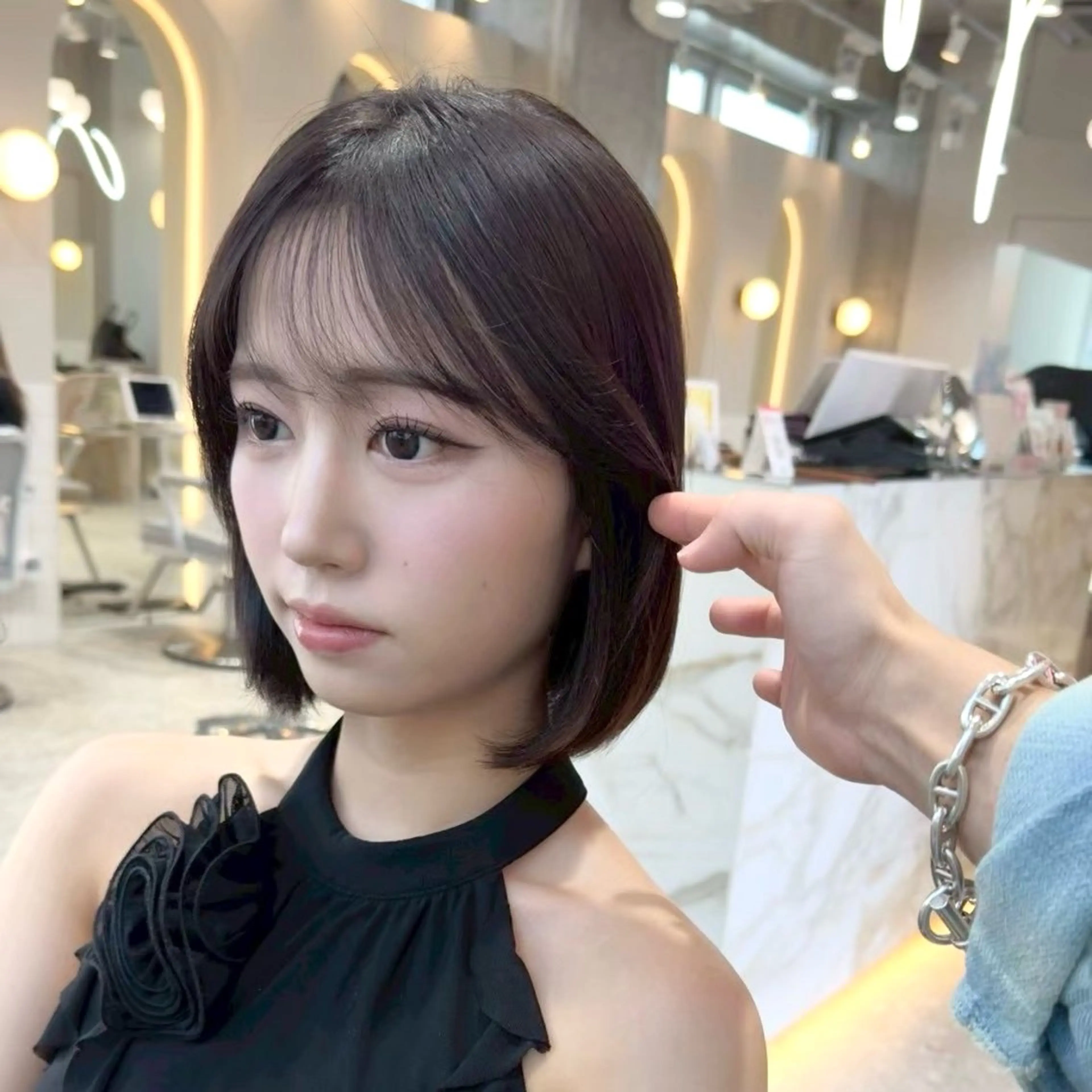 ミディアム カラー カット ヘアカラー トリートメント 新宿/髪質改善/ボブ 韓国レイヤー大重聖斗のヘアスタイル