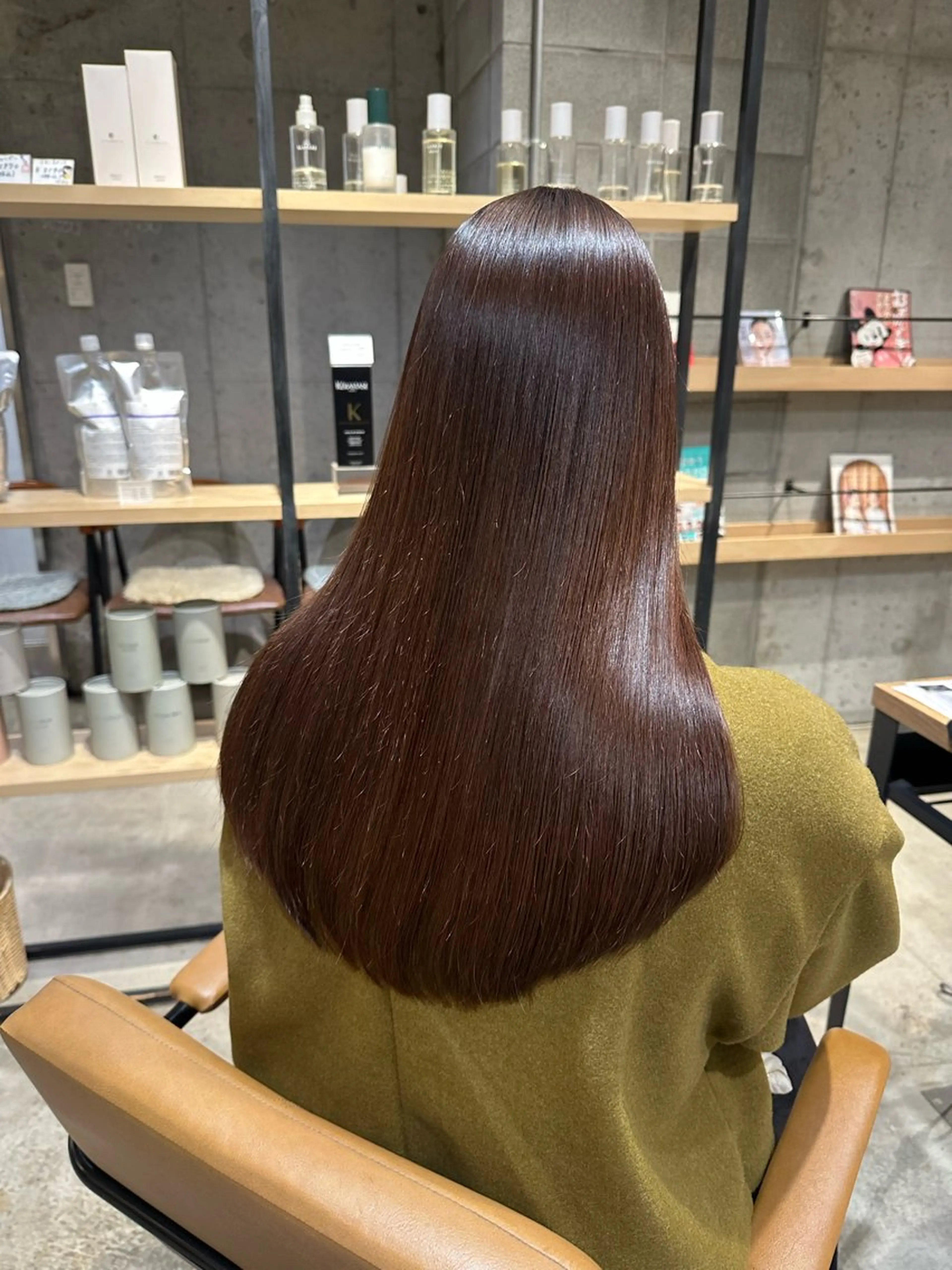 ロング 髪質改善 縮毛矯正 カット 縮毛矯正 トリートメント ヘッドスパ 韓国レイヤー・ボブ/ 暖色⭐️優香⭐️のヘアスタイル