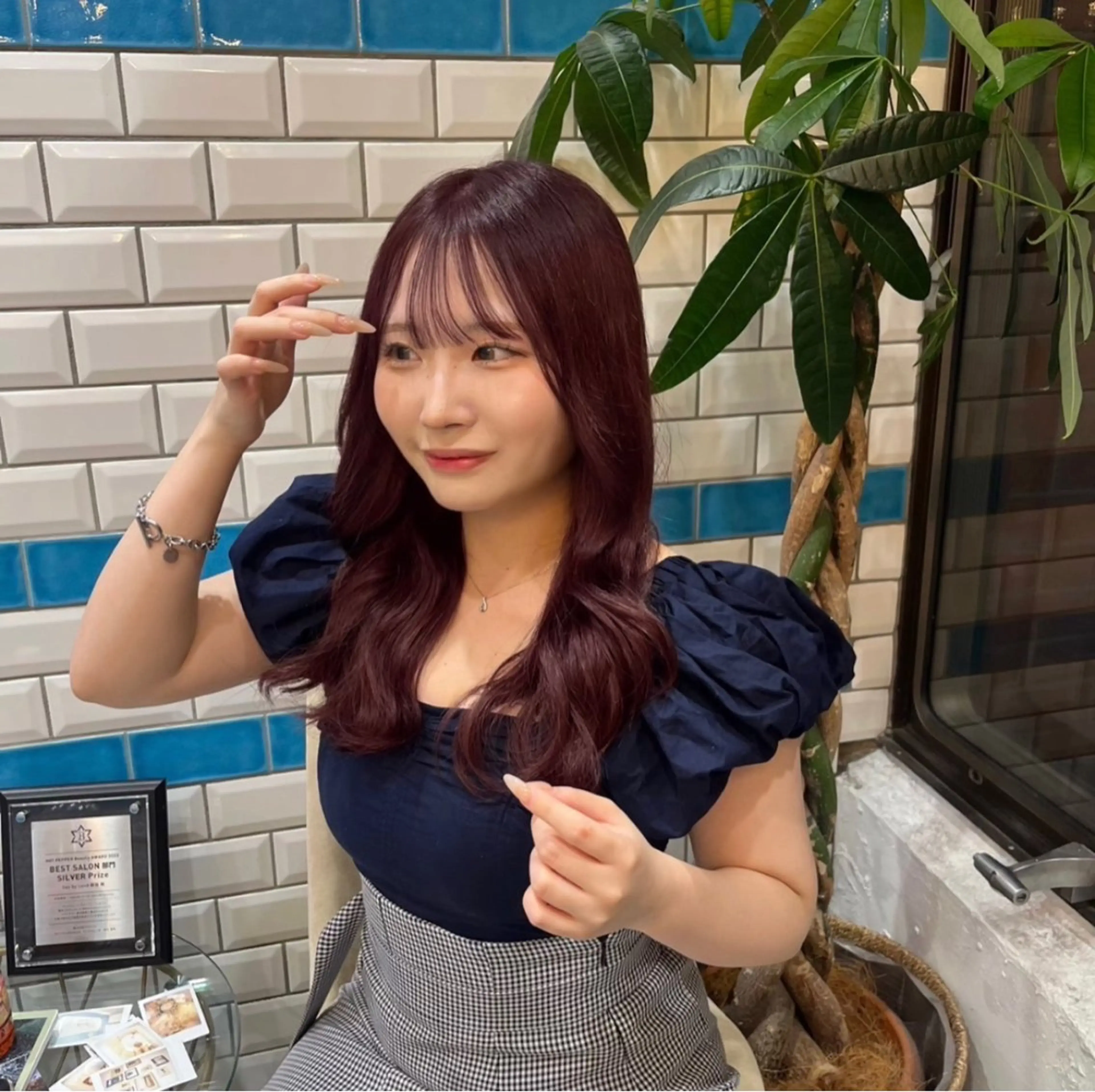 ロング カラー ヘアアレンジ ひより🩷韓国ヘアー _髪質改善カラーのヘアスタイル