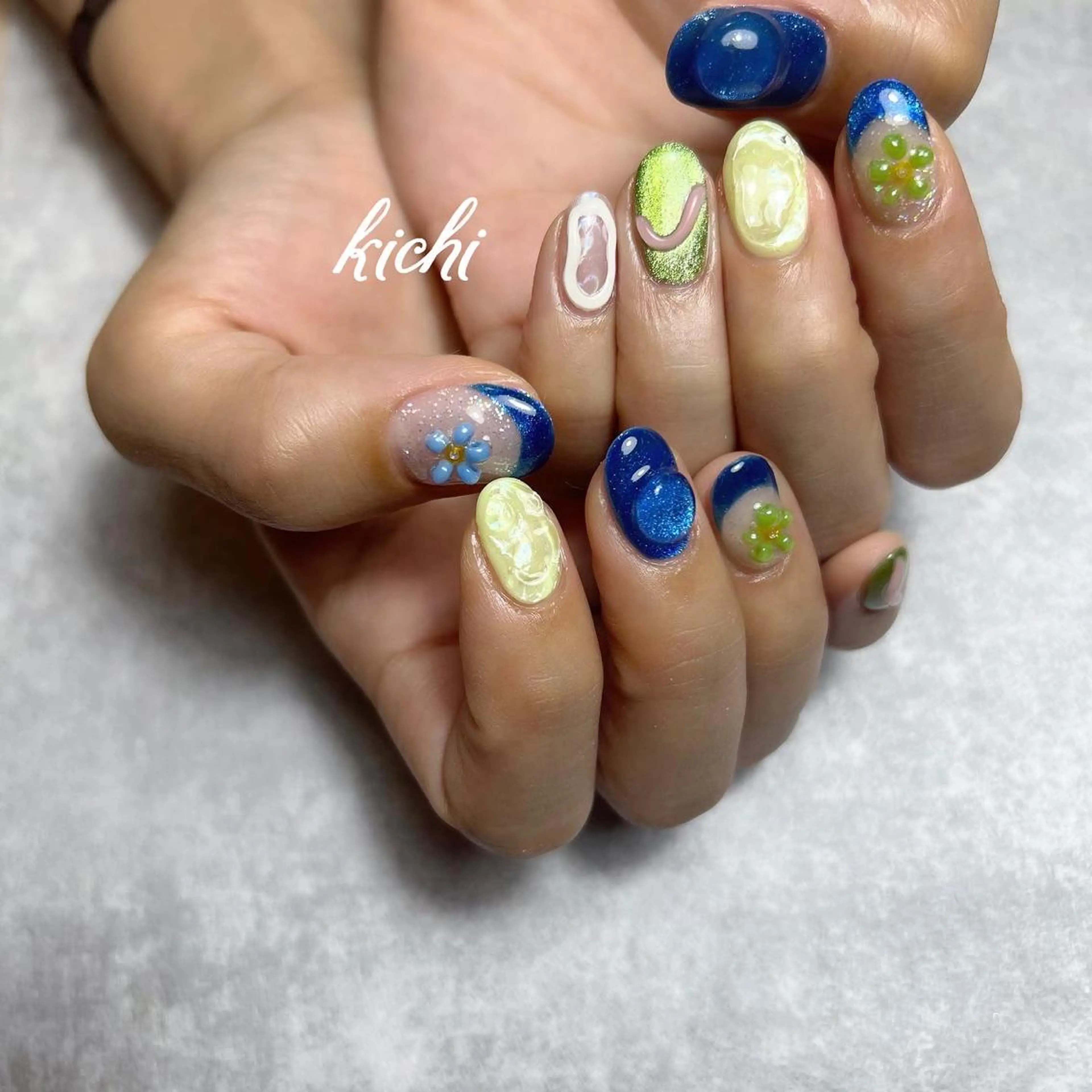 ネイル ジェルネイル 持ち込み ニュアンスネイル パラジェル 夏ネイル kichi･:* みじゅのネイルデザイン
