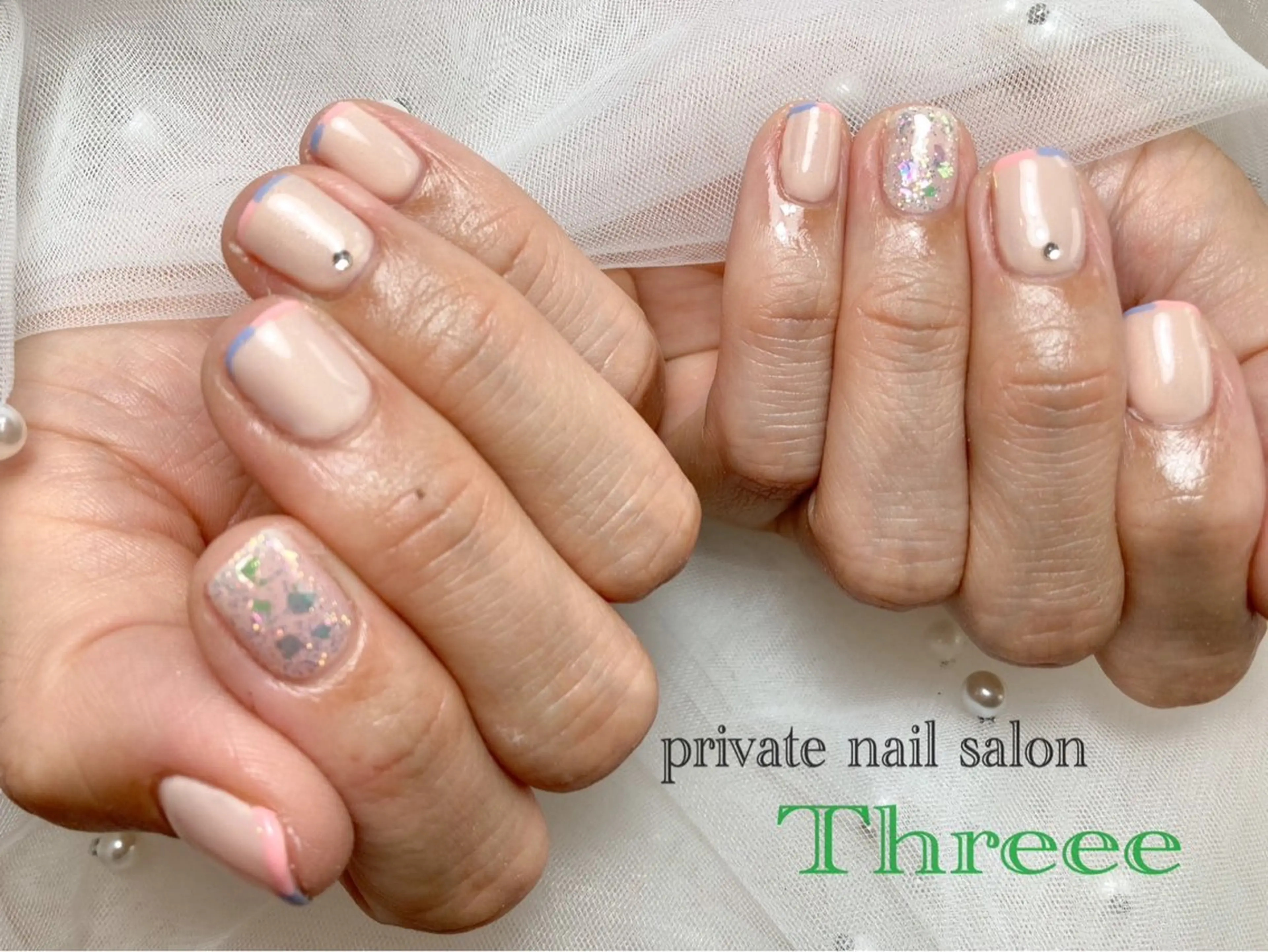 ネイル フレンチネイル ハンドネイル Nail salon - Threee　-のネイルデザイン