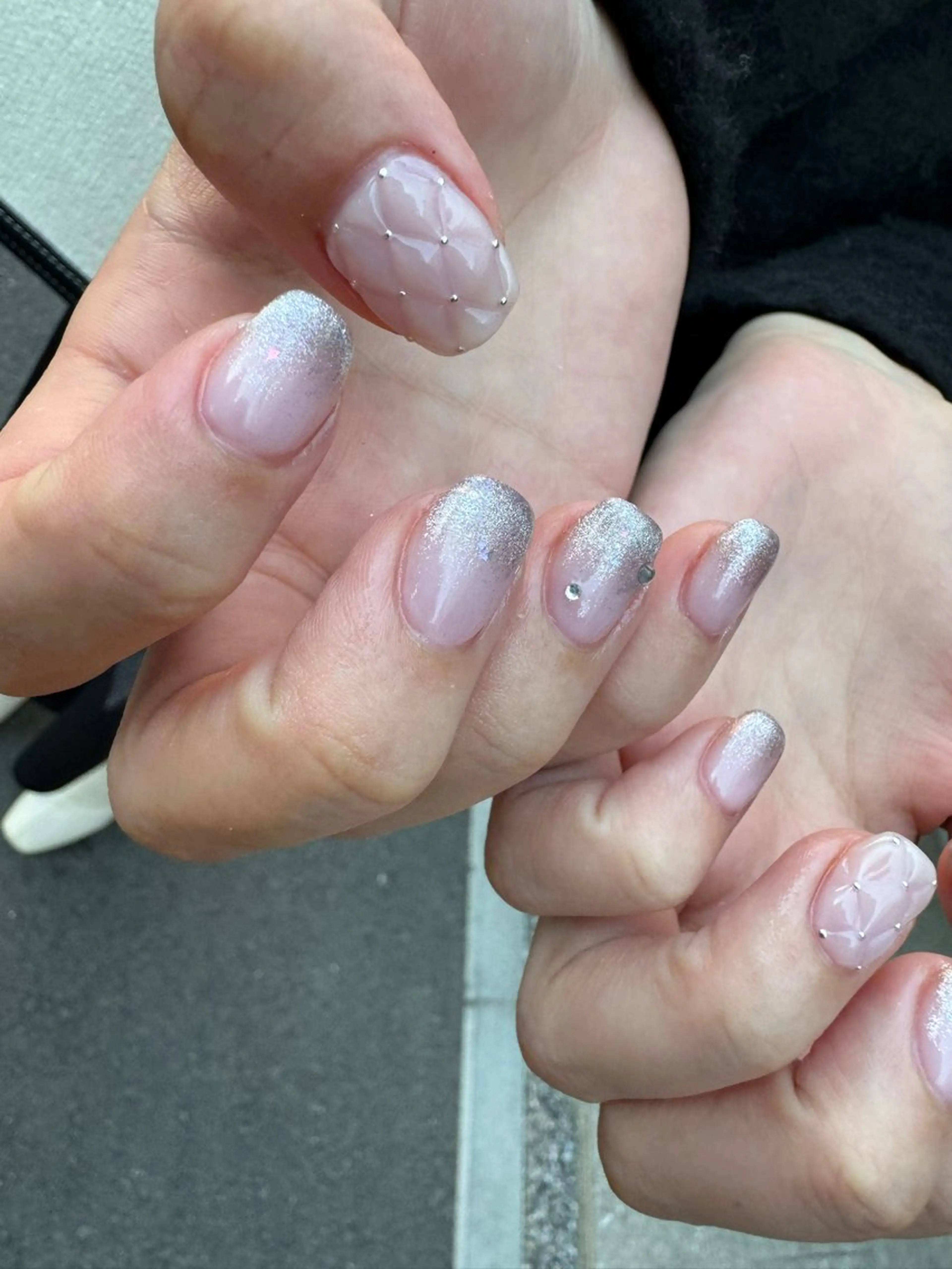 ネイル アートネイル フレンチネイル グラデーション 韓国ネイル マグネットネイル MH_ Nailのネイルデザイン