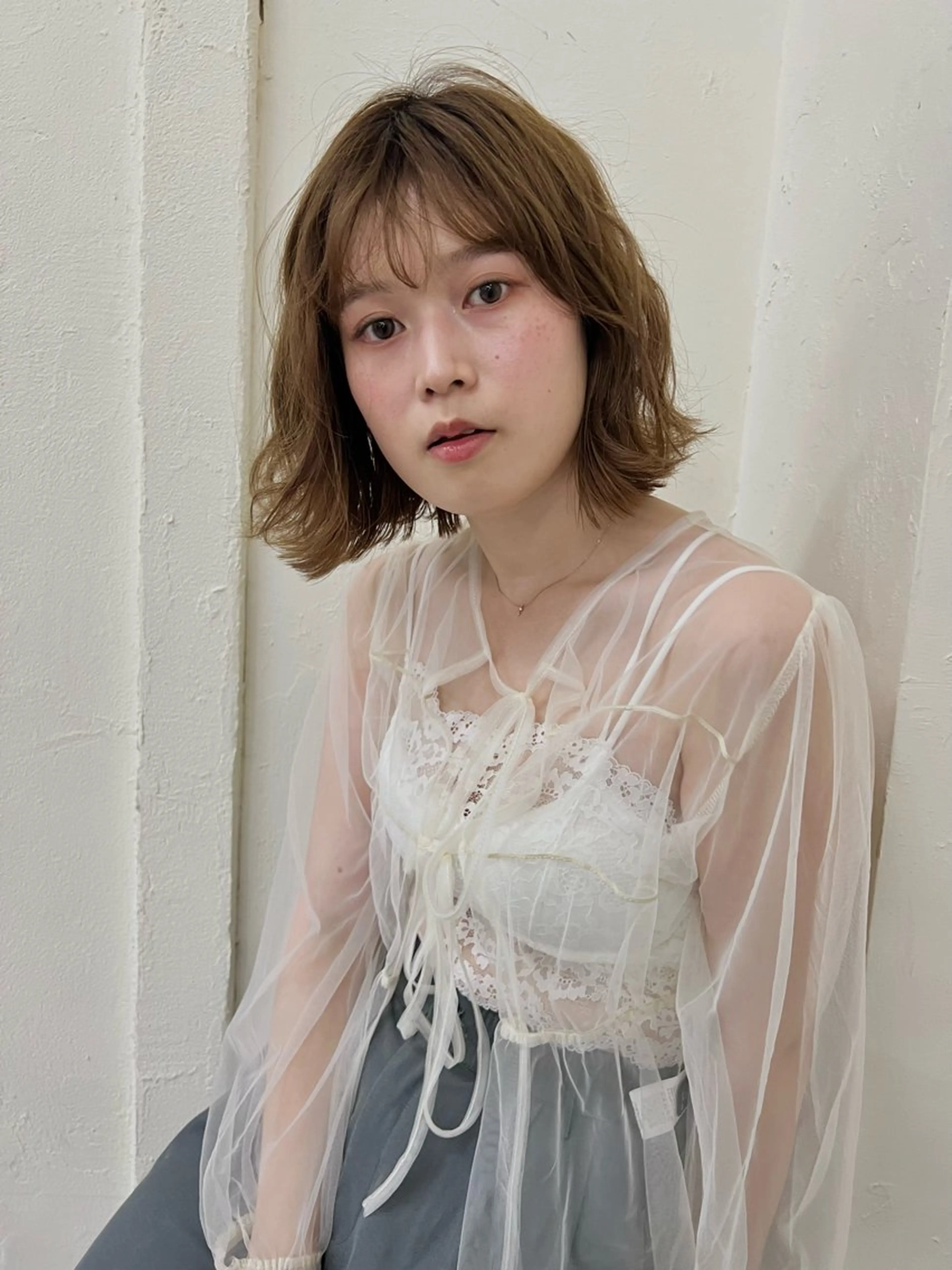 ミディアム パーマ 艶カラー🌙ショート /ボブ/小由葵のヘアスタイル