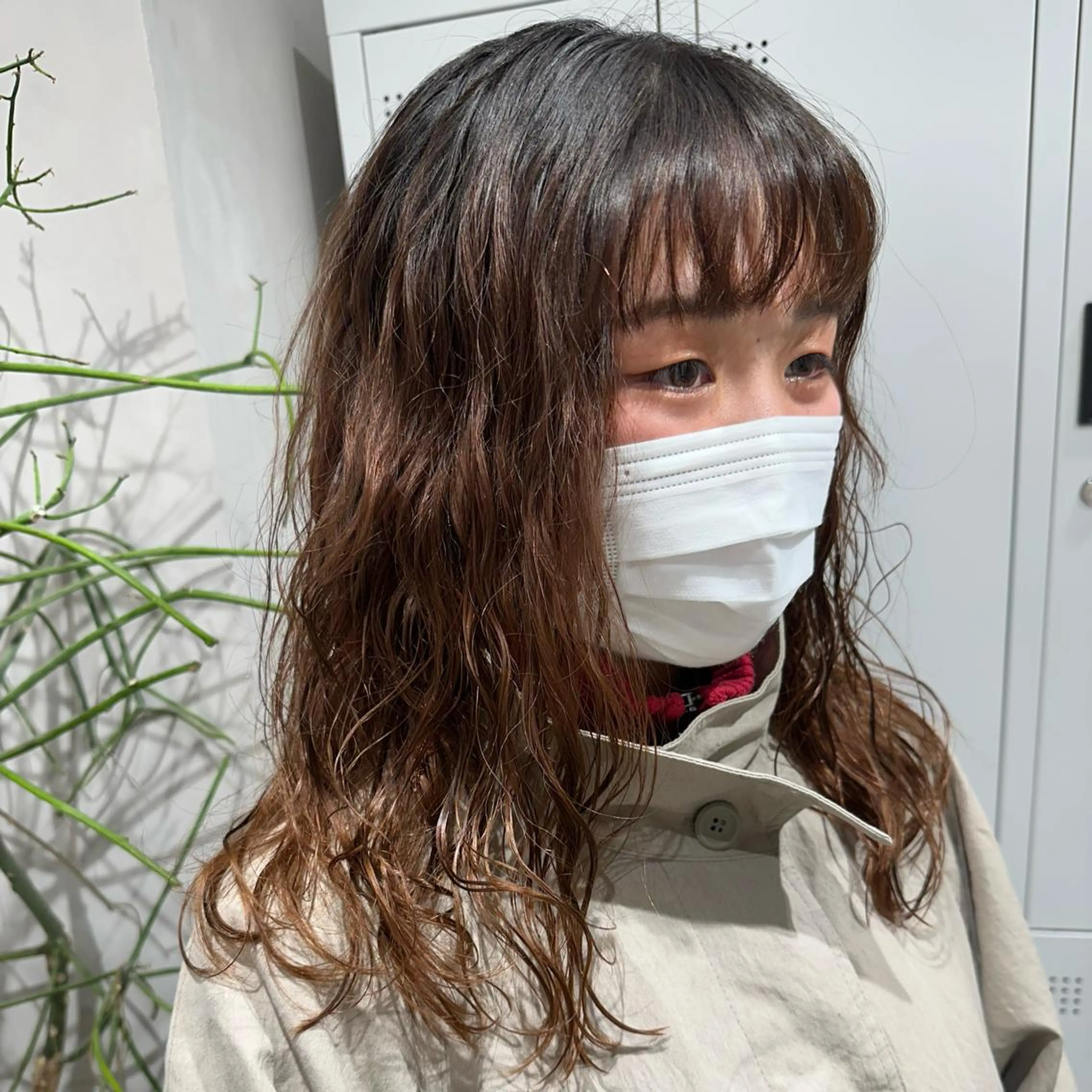 セミロング パーマ カット パーマ トリートメント デザインカラー/パー マ🦖外岡咲希🦖のヘアスタイル