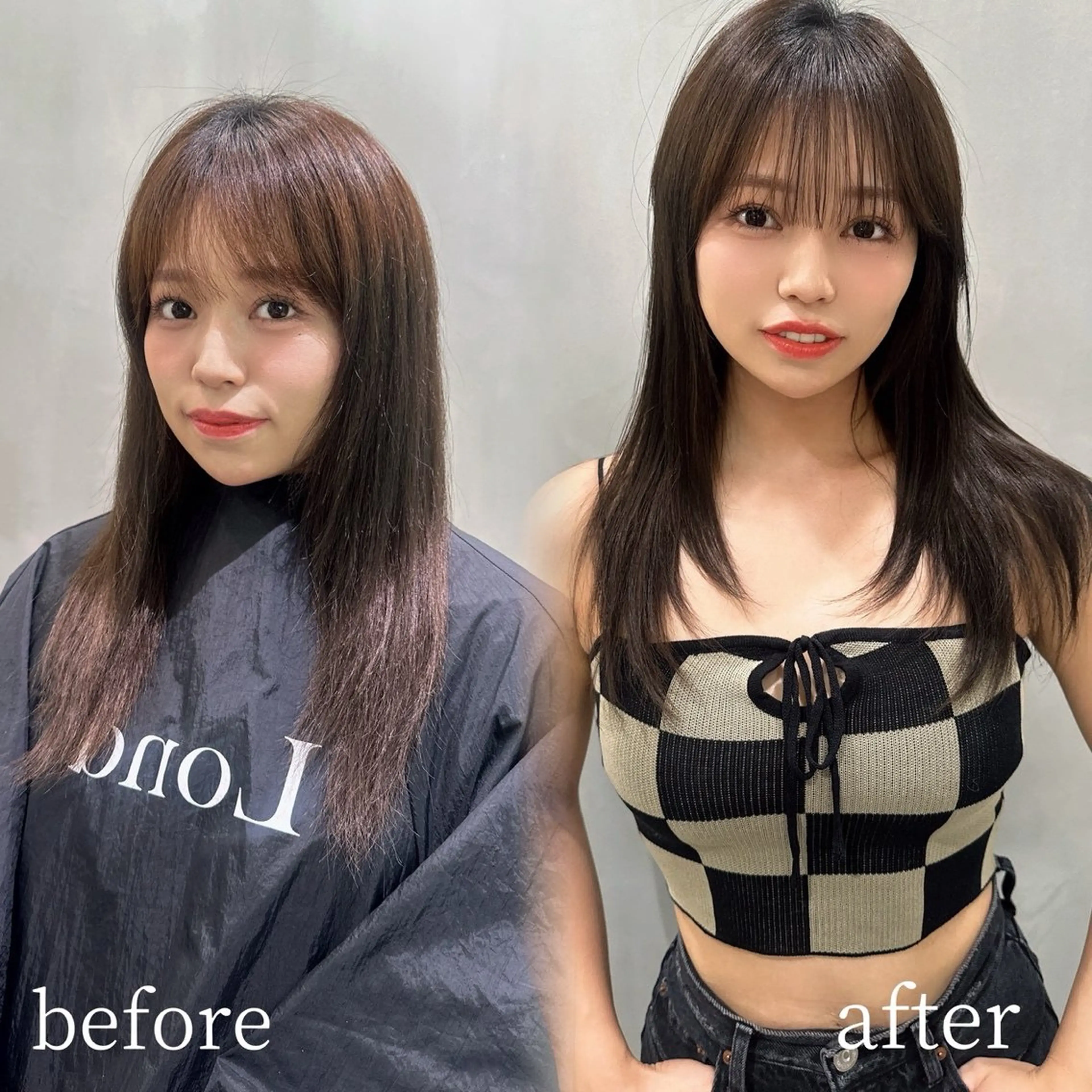 セミロング カット ヘアカラー トリートメント Lond robinのヘアスタイル