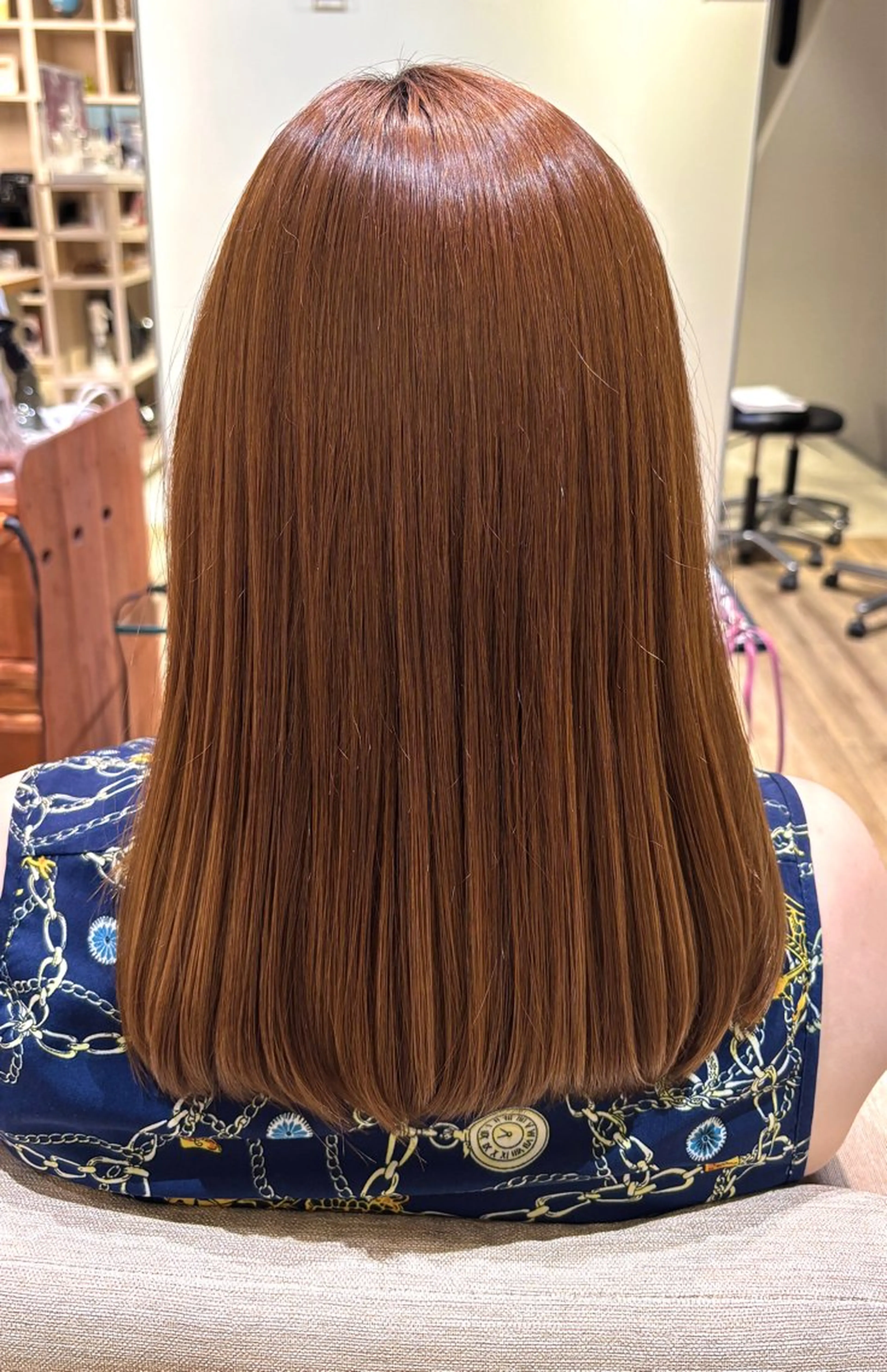 セミロング 縮毛矯正 縮毛矯正 M.slash  元町店所属・カット／艶カラー みゆ🥣🫧🩵のヘアスタイル