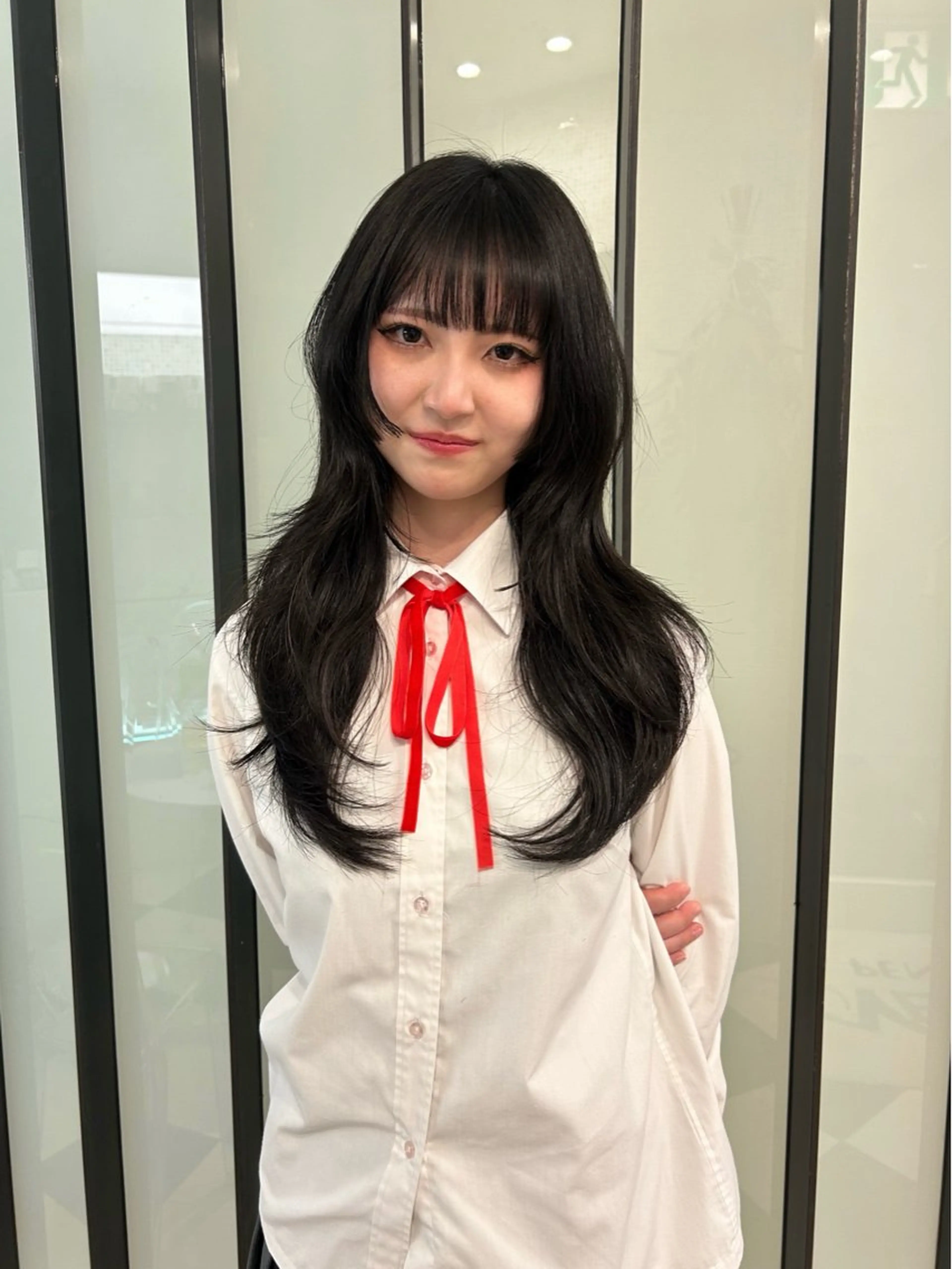 ロング ハッシュカット レイヤーカット ウルフカット ウルフレイヤー カット LA PENSEE BLEU所属・大谷美佳/レイヤー カット/ツヤ髪のヘアスタイル