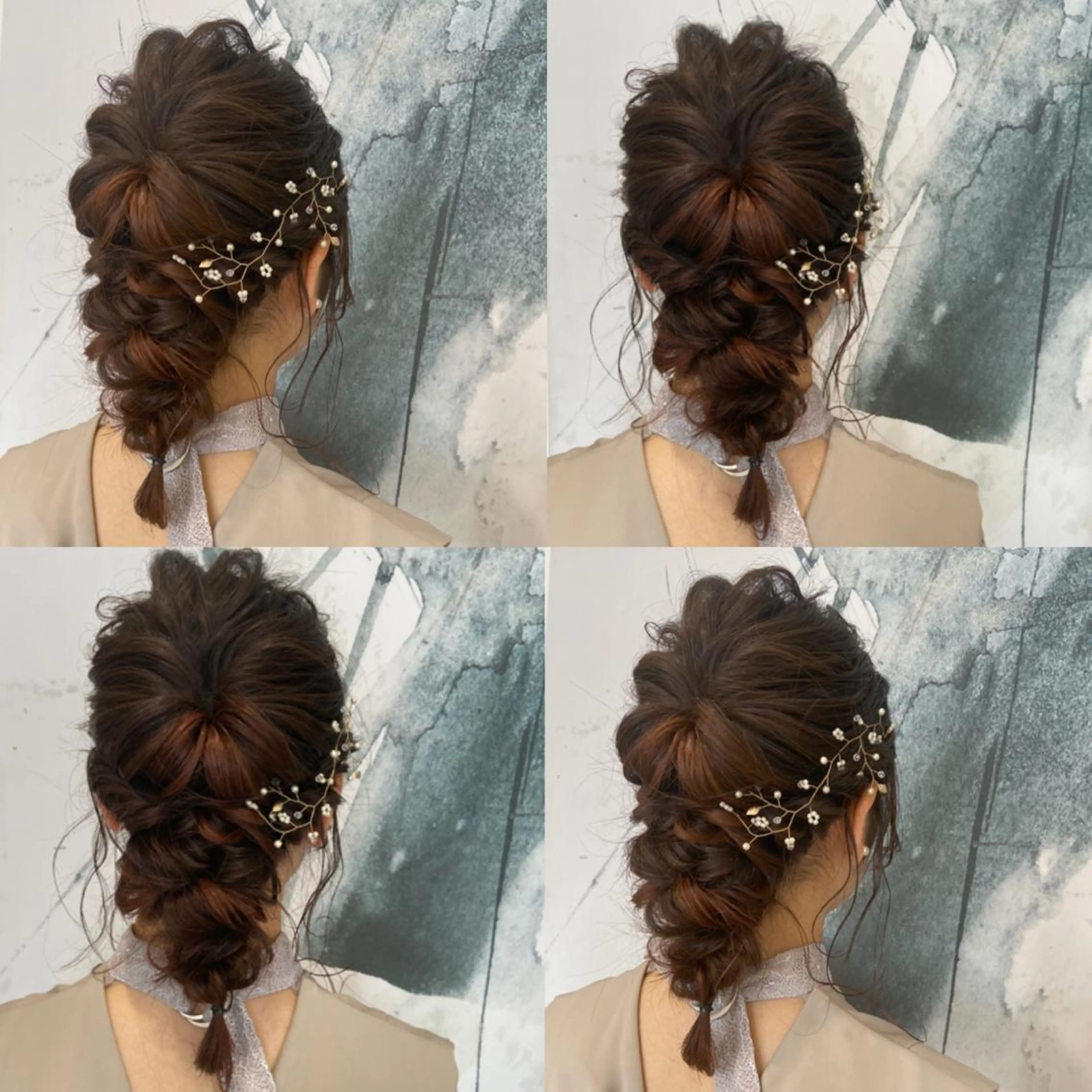 ミディアム ヘアアレンジ 結婚式・ブライダル カジュアルを女っぽく 𝗮𝘆𝗮𝗰𝗼のヘアスタイル