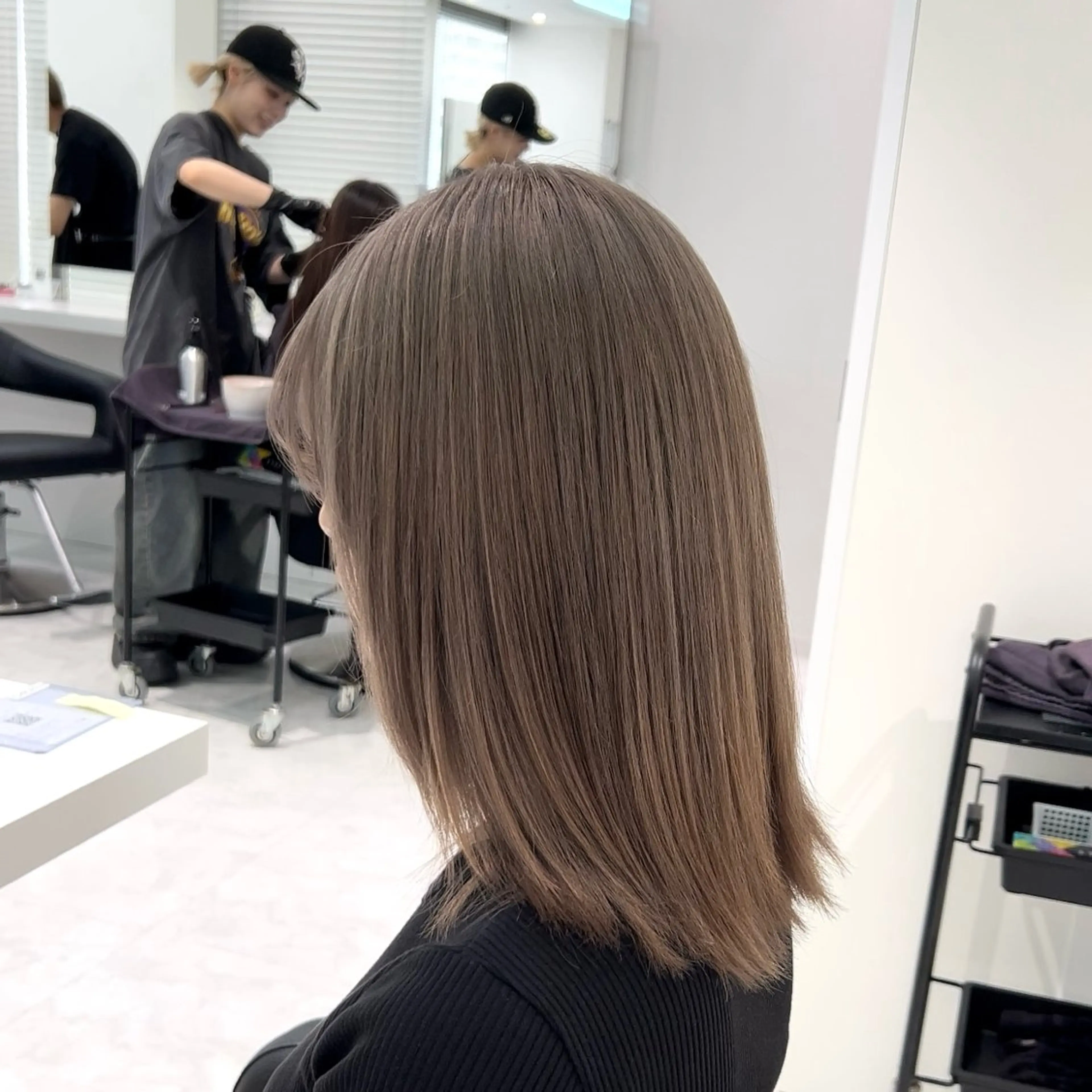 セミロング カラー ヘアカラー トリートメント ヘアセット ♡艶髪グレージュ特化 CHIKARA♡のヘアスタイル