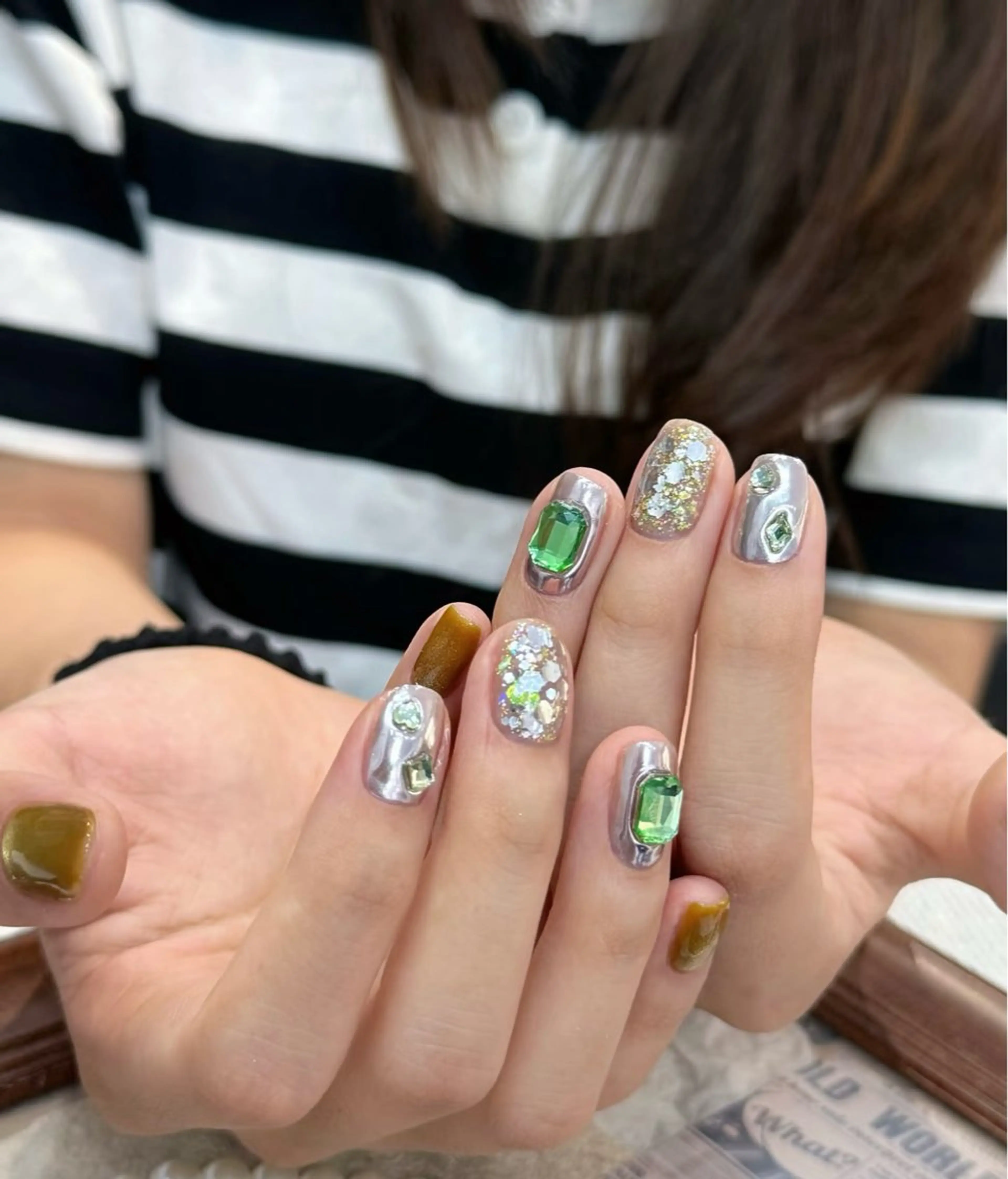 ネイル アートネイル フレンチネイル マグネットネイル ミラーネイル オフィスネイル ハンドネイル Blossom nail【ブラソンネイル】所属・Blossom nail_Yuniのネイルデザイン