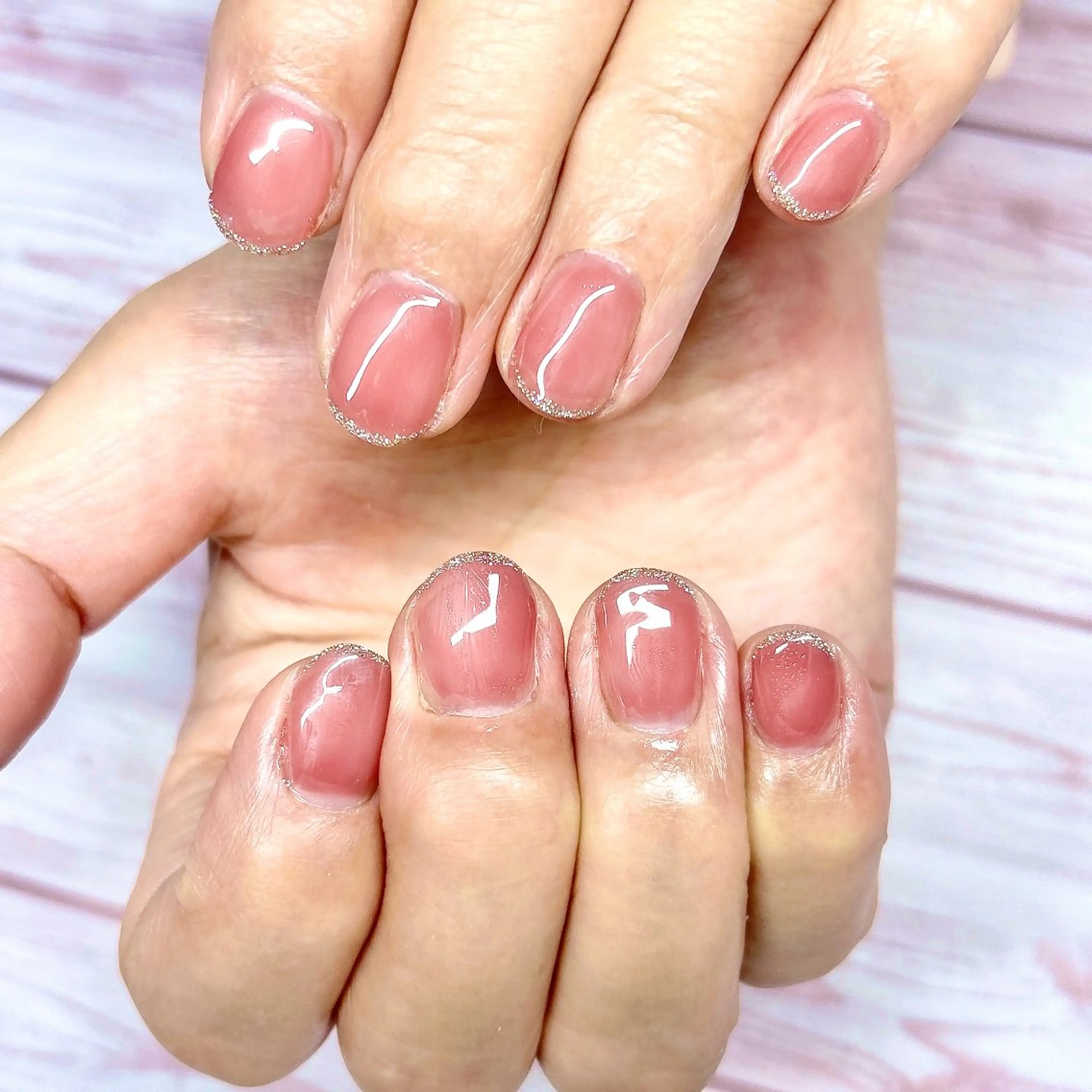 ネイル フレンチネイル ラメ(グリッター) MYu Beauty Salon  MAIのネイルデザイン