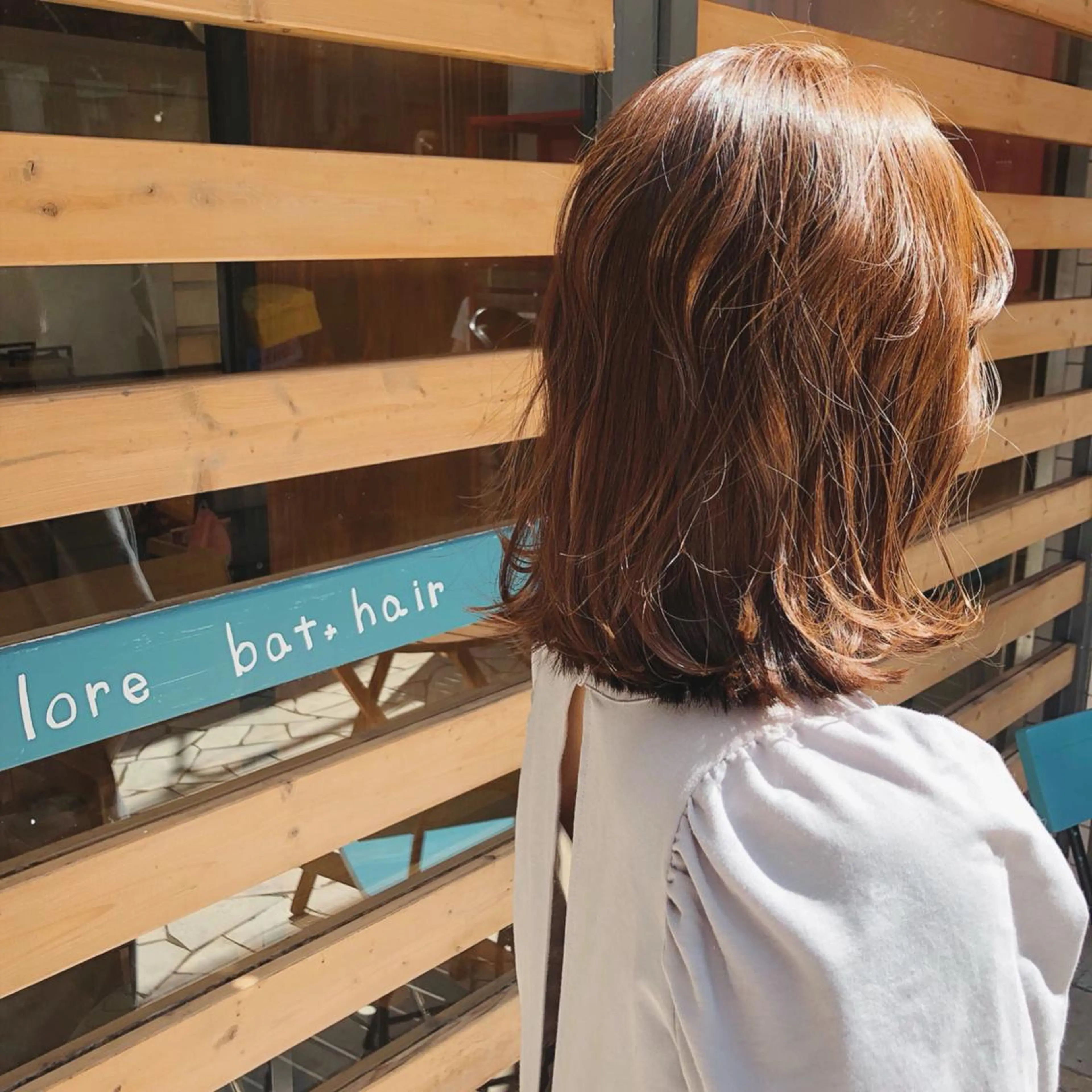 ミディアム カラー パーマ あずまぐち めぐみのヘアスタイル