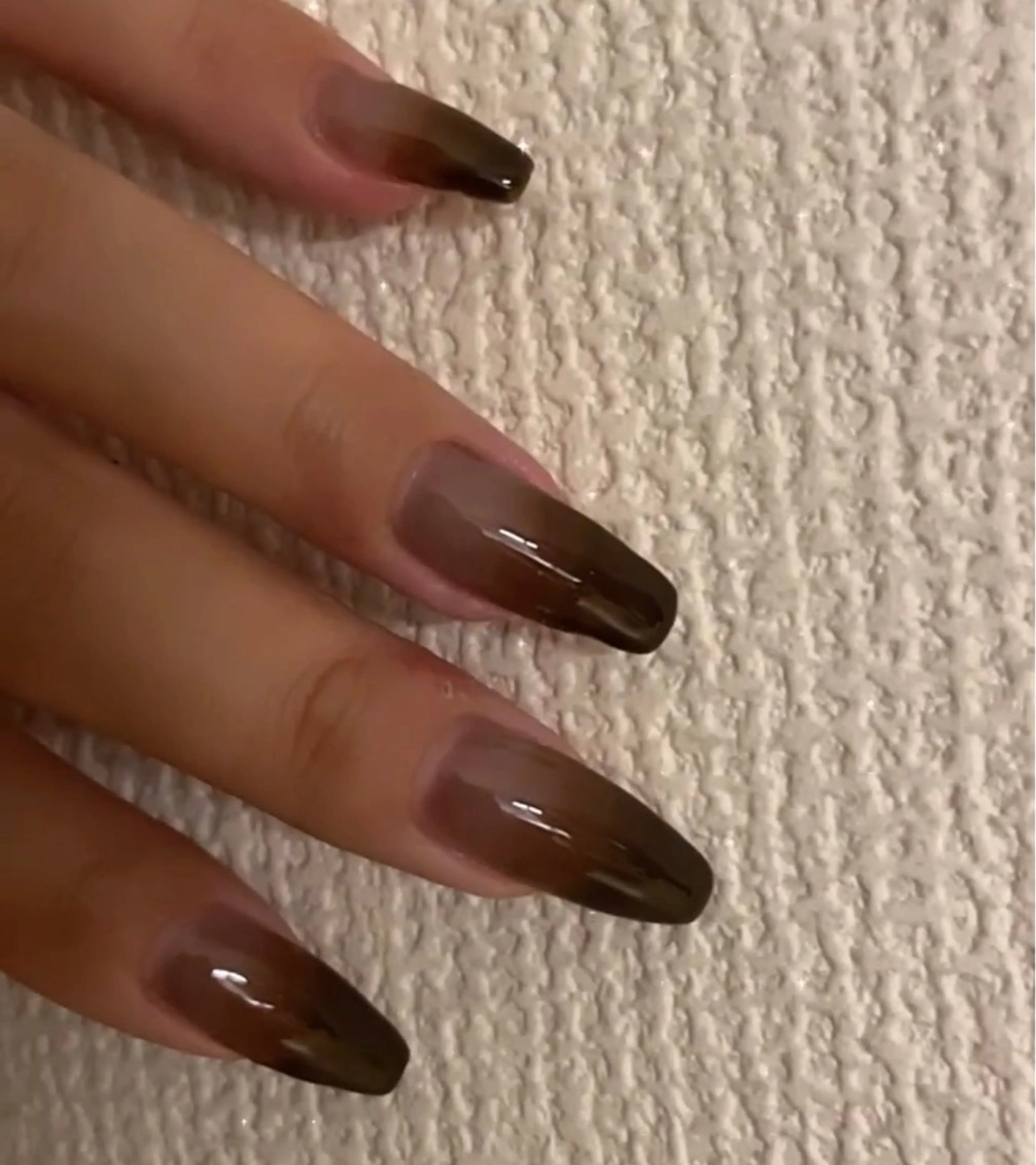ネイル ブラウン グラデーション 氷ネイル・うるうるネイル ニュアンスネイル Ri-e's nailのネイルデザイン