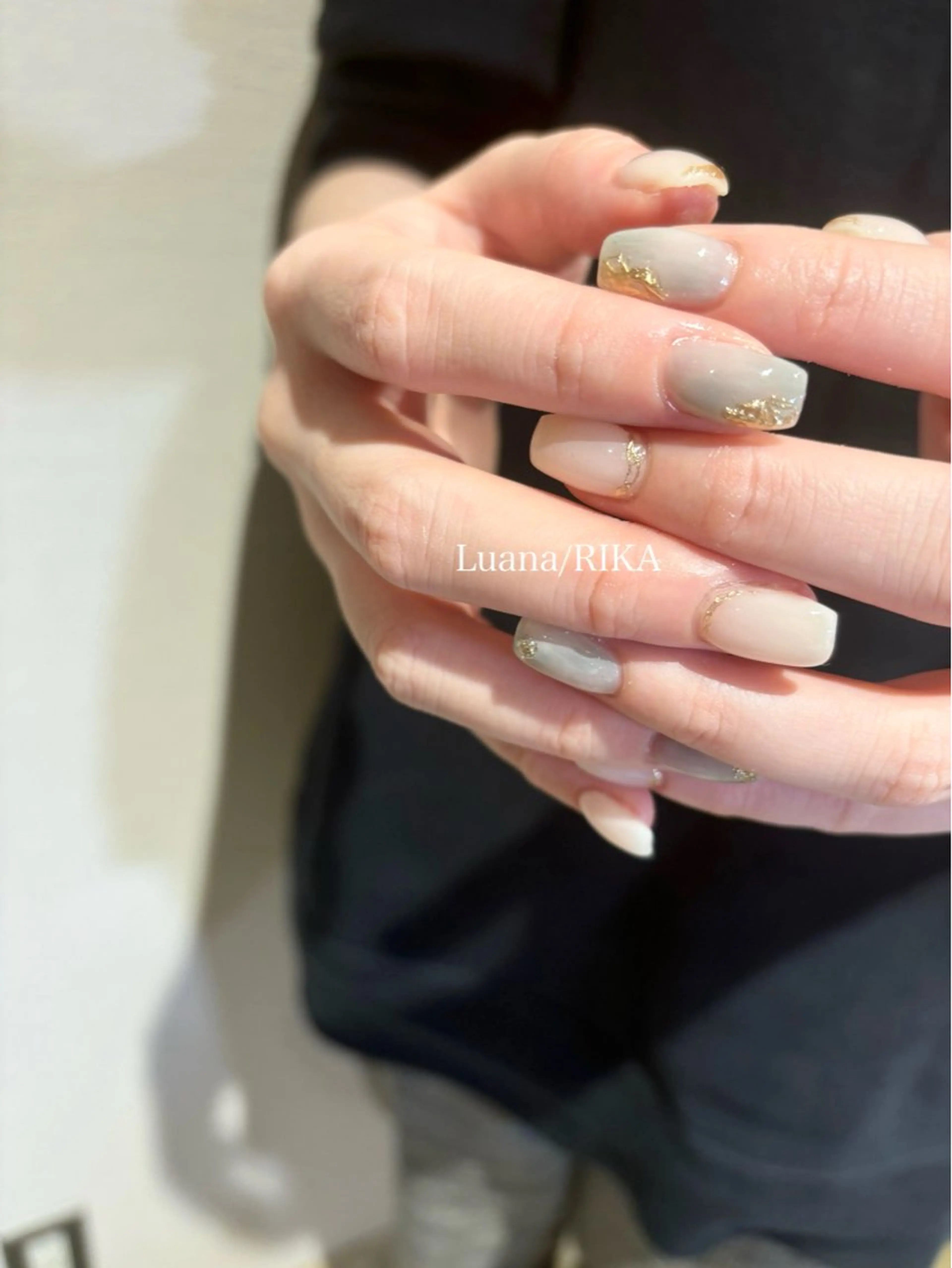 ネイル ブルー ハンドネイル Nail Salon Luana Rikaのネイルデザイン
