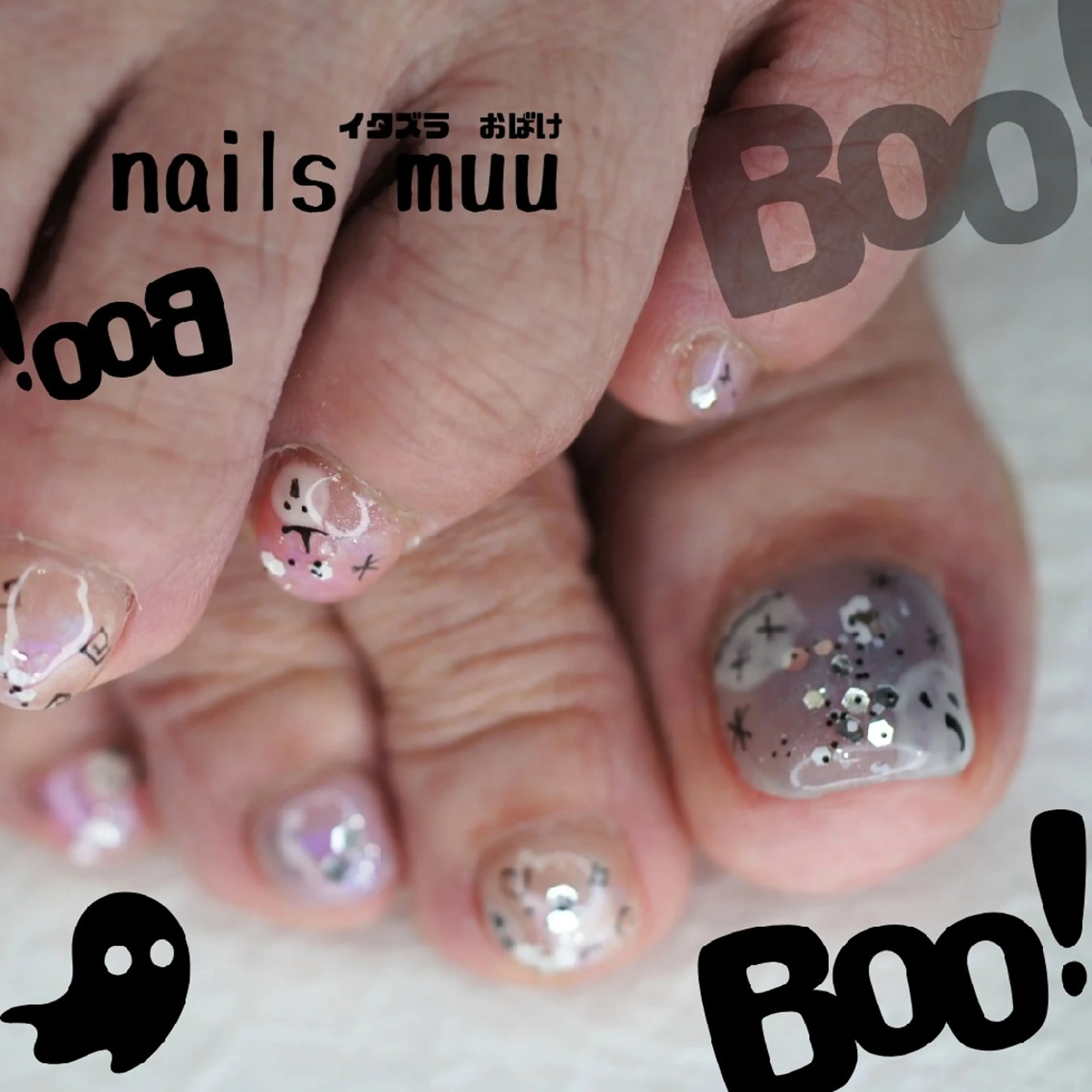 ネイル アートネイル フットネイル ハロウィン nails muu まゆのネイルデザイン