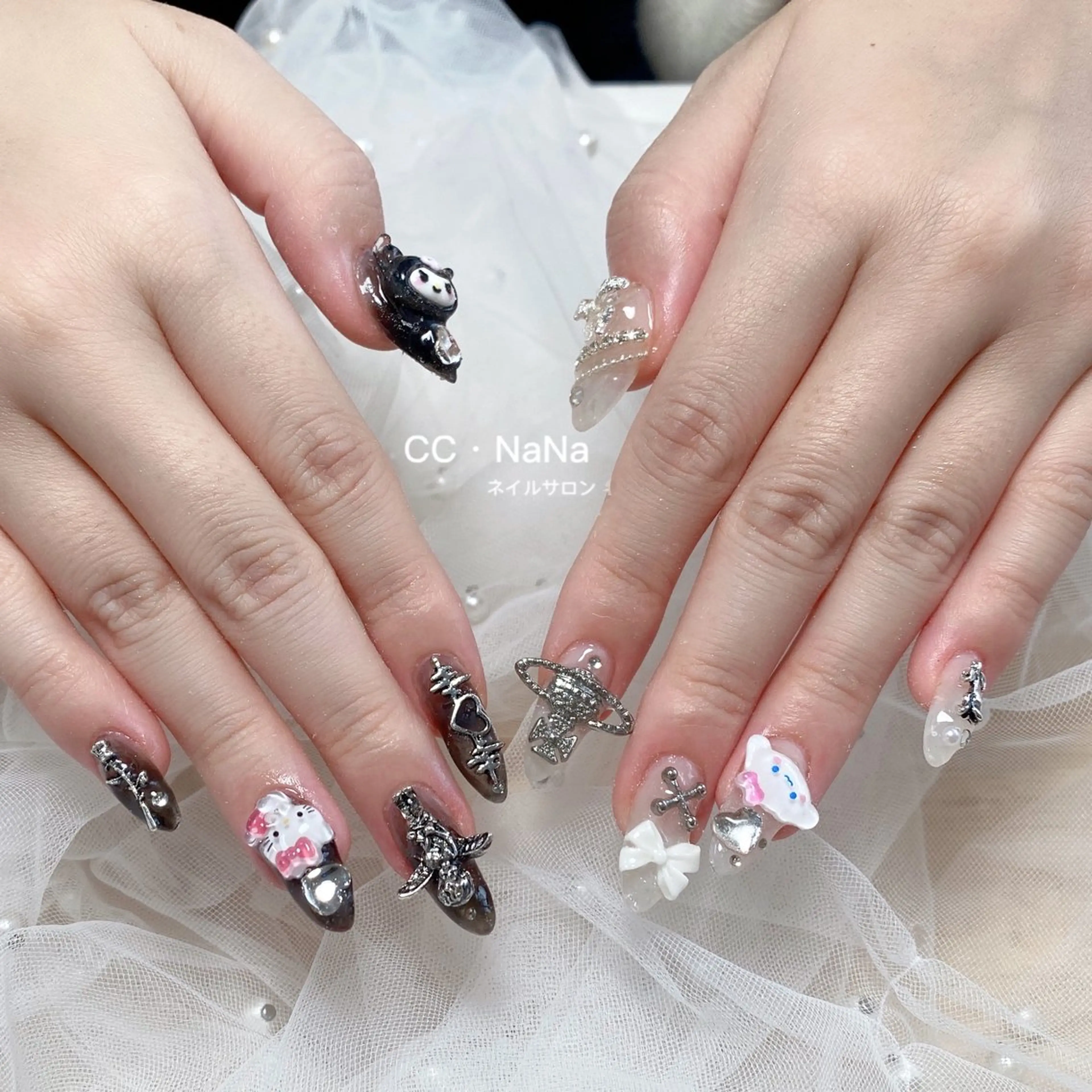 ネイル スカルプネイル ハンドネイル 💎CC・NaNa 韓国風ネイル🌙のネイルデザイン