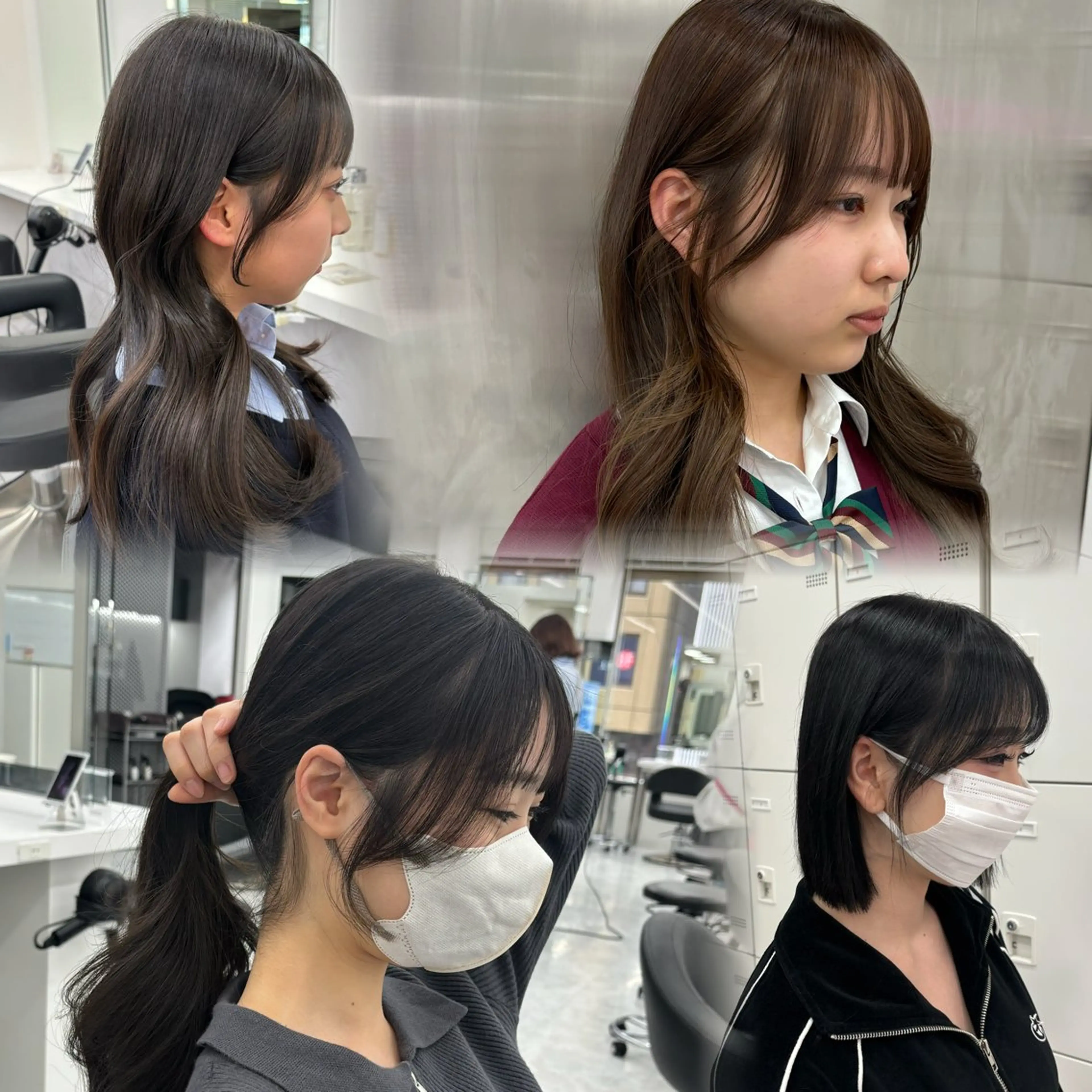 セミロング カット トリートメント ヘッドスパ ヘアセット 韓国レイヤー ハッシュカットのヘアスタイル