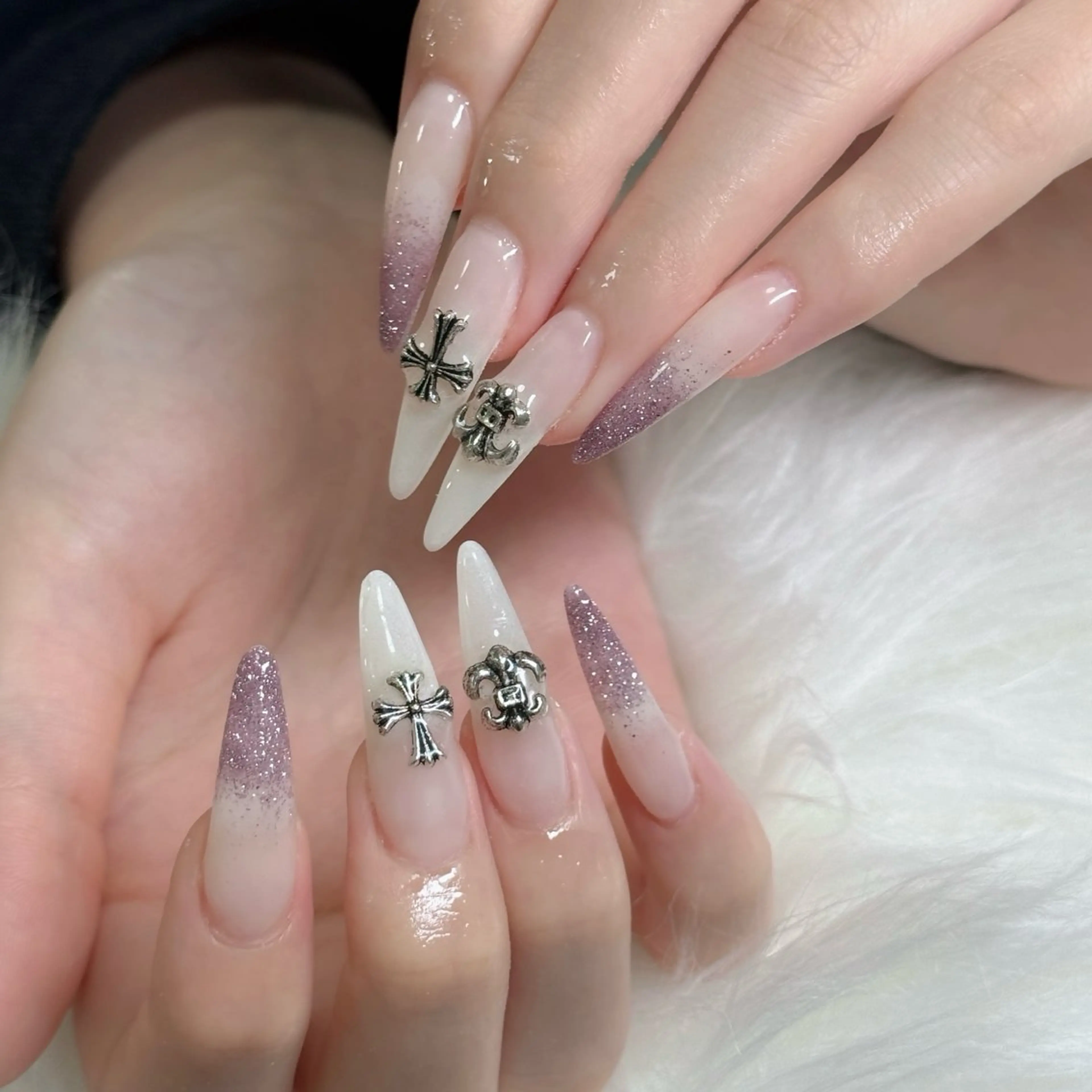 ネイル フットネイル フレンチネイル グラデーション 韓国ネイル ロングネイル Hani Nail Salonのネイルデザイン