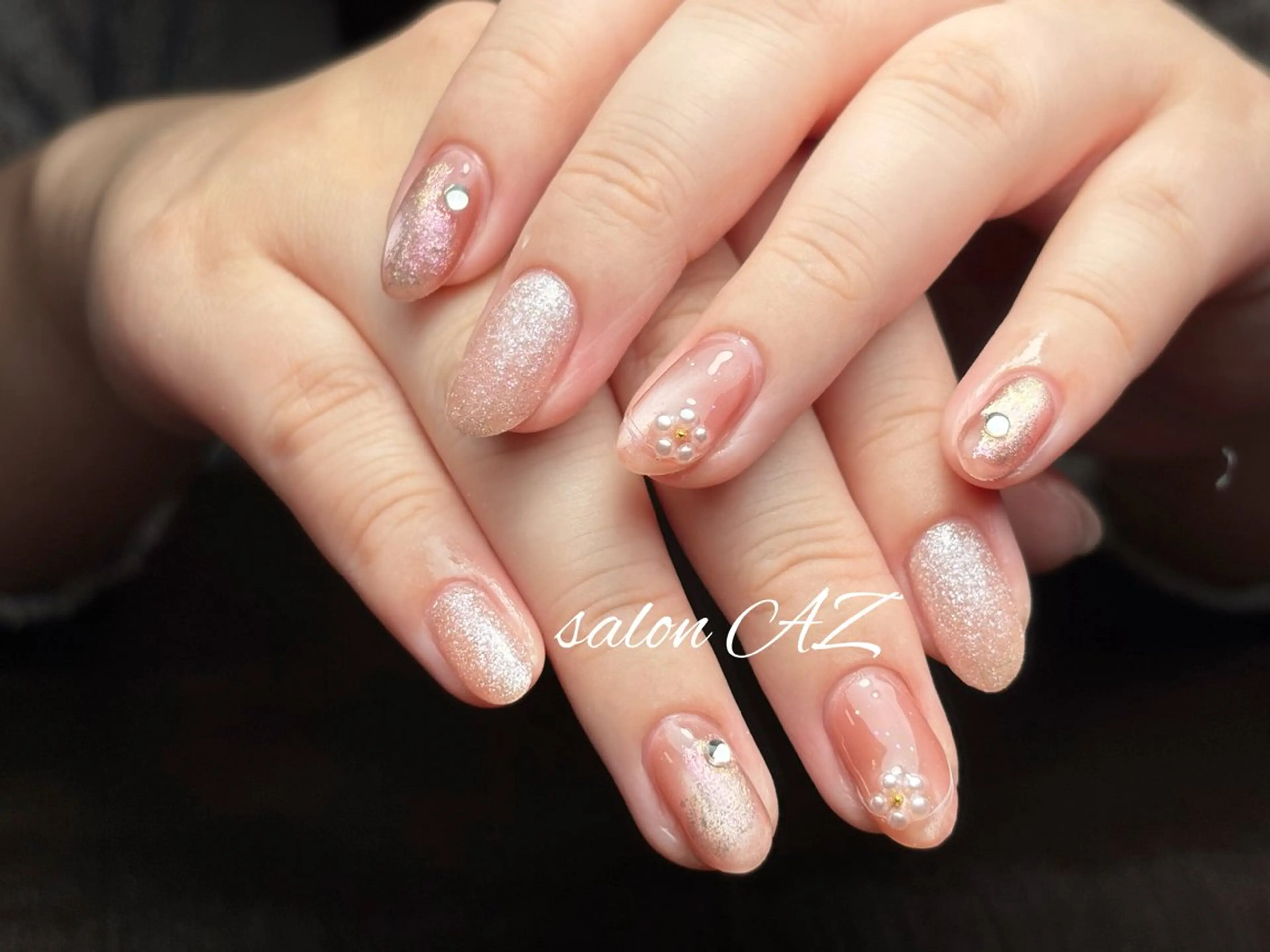 ネイル アートネイル 長さ出し フットネイル フレンチネイル ジェルネイル ハンドネイル salonAZ トップネイリストのネイルデザイン