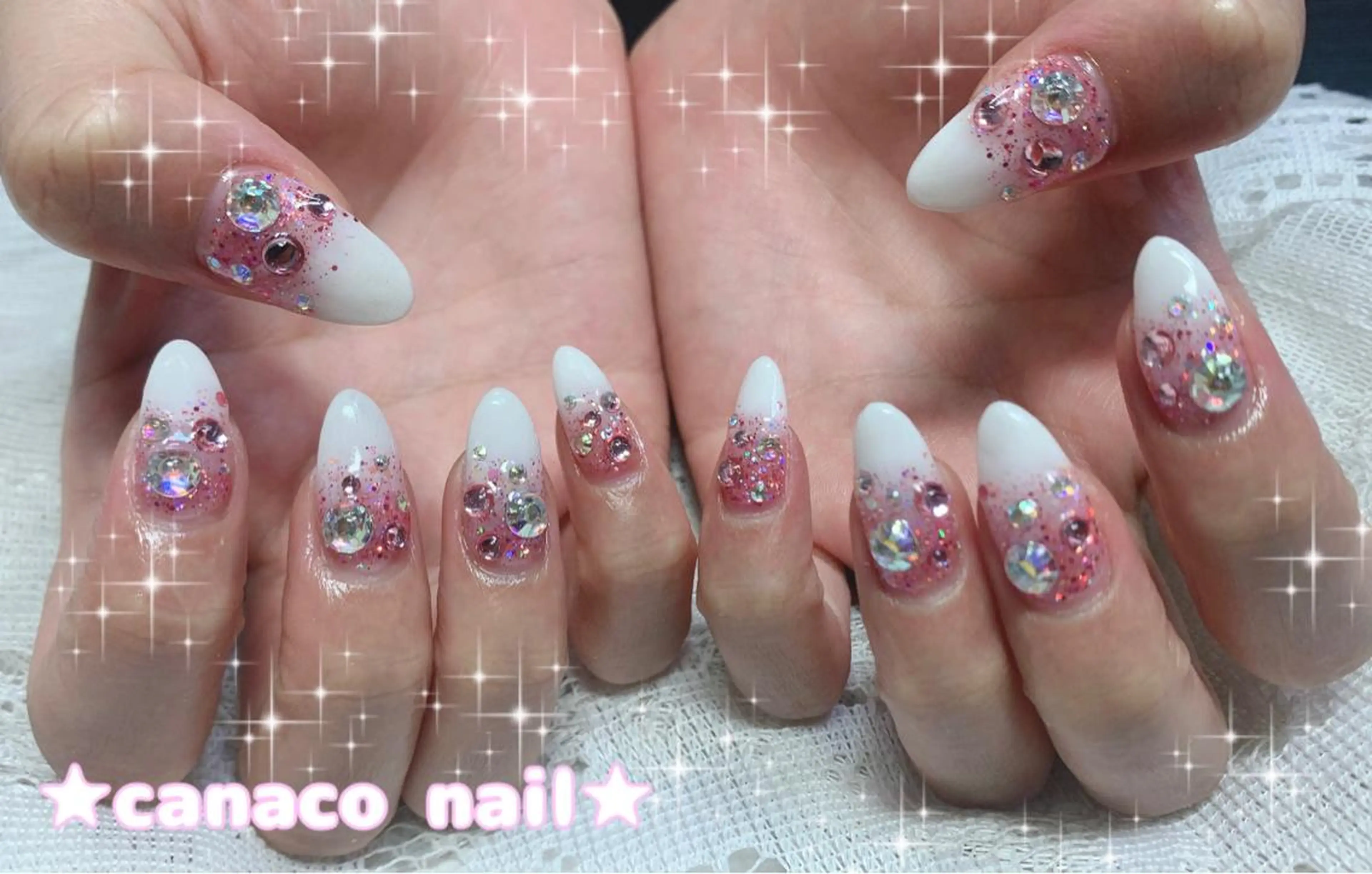 ネイル アートネイル ジェルネイル キラキラネイル パラジェル ストーンネイル Felice所属・ベテランネイル cnc nailのネイルデザイン