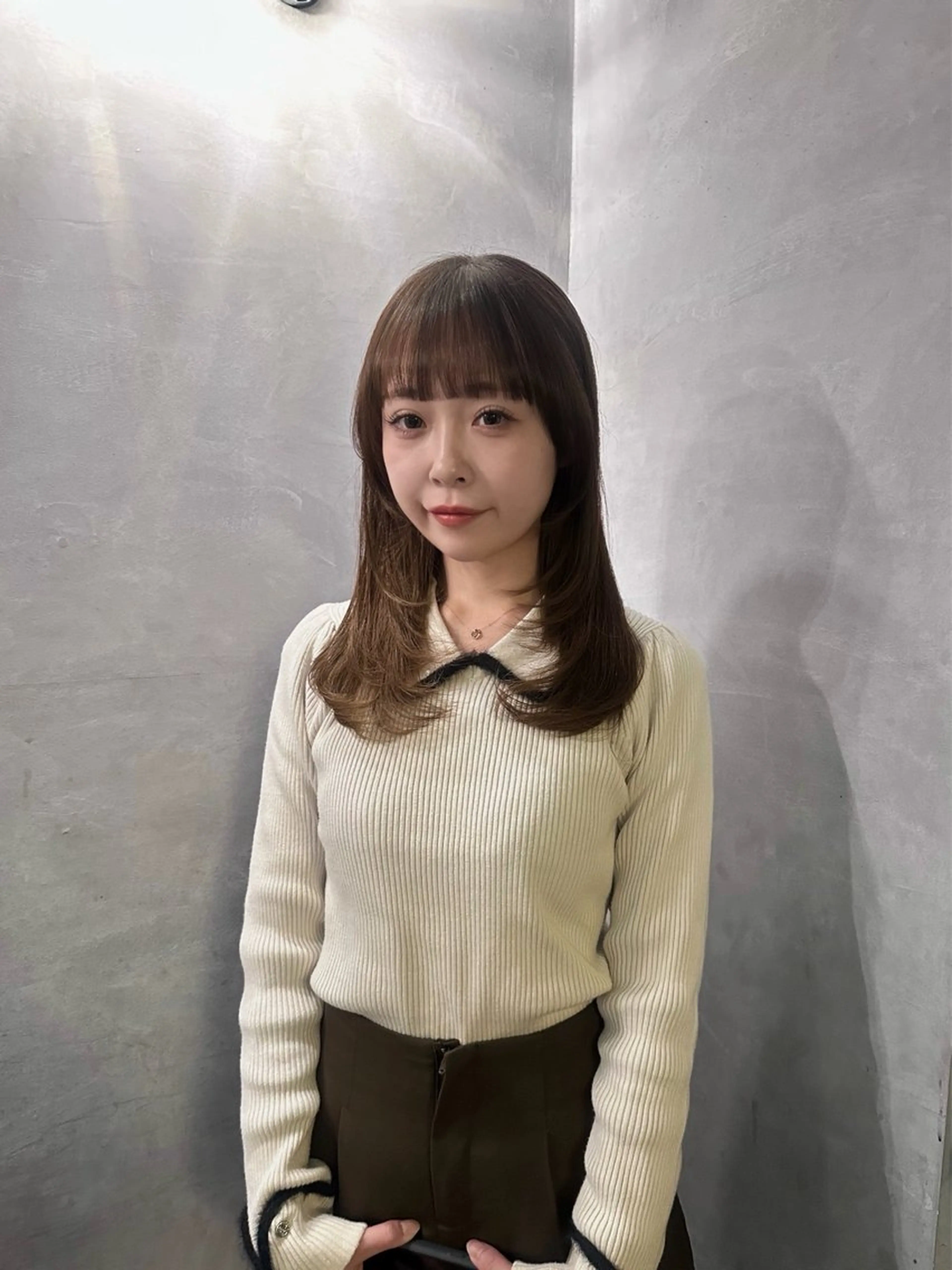 ロング 顔まわりレイヤー レイヤーカット ローレイヤー clear of hair LiT店所属・及川 遥/レイヤー/ カットモデルのヘアスタイル