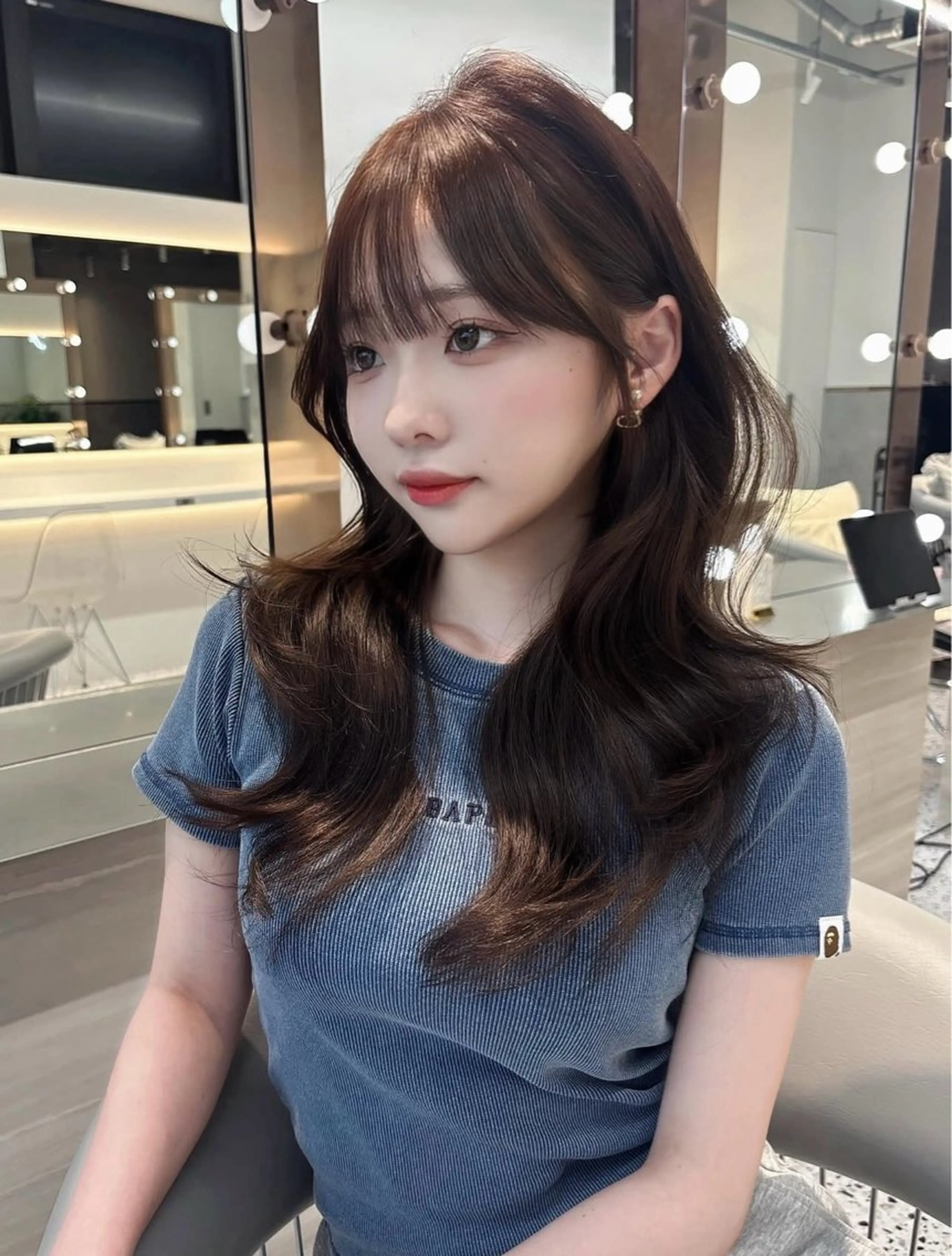 ロング ヘアカラー トリートメント Lond mare レイヤーカット/韓国のヘアスタイル