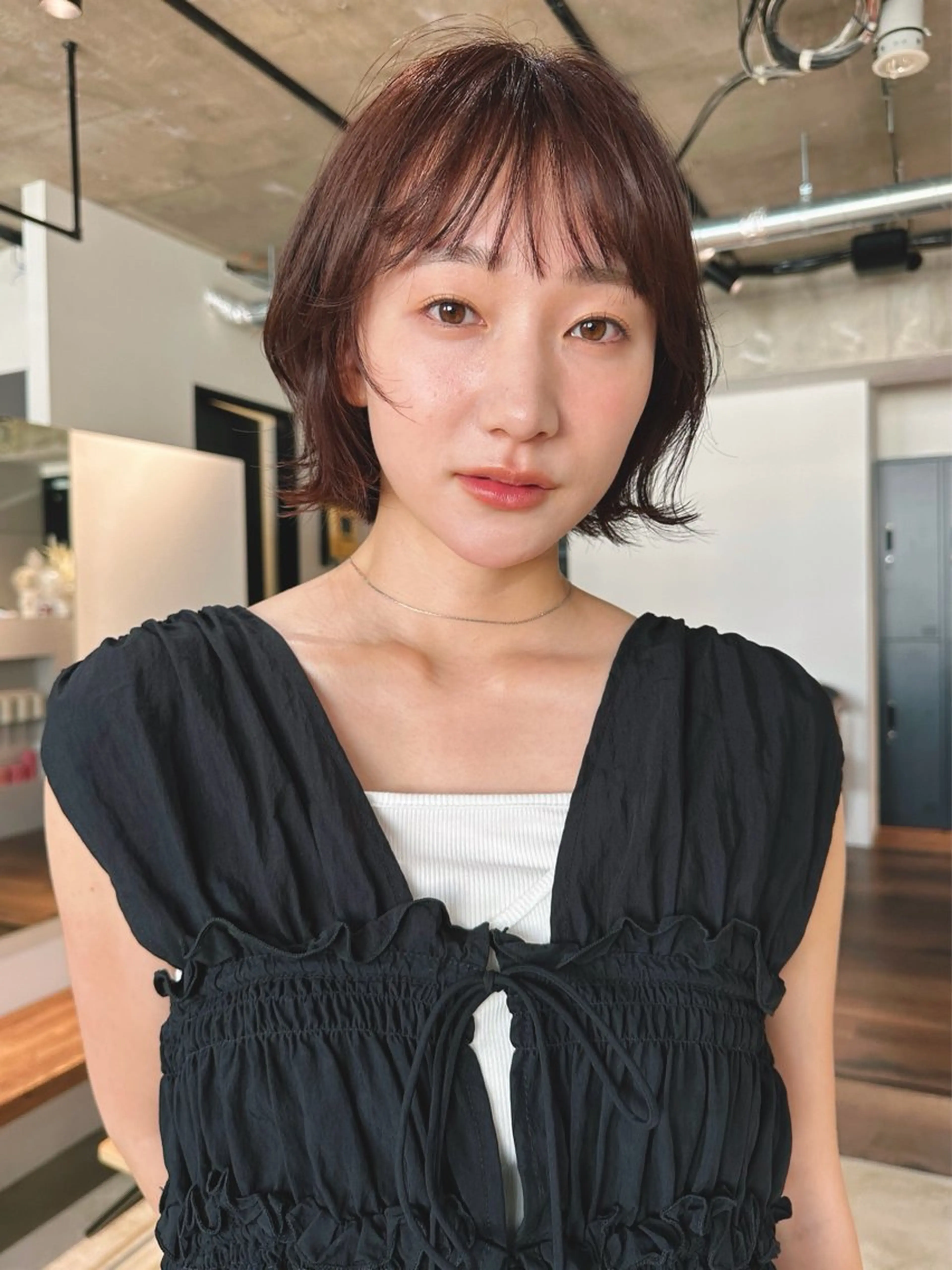 ショート カラー パーマ 🎀小顔×似合わせ× 透明感カラー🎀のヘアスタイル