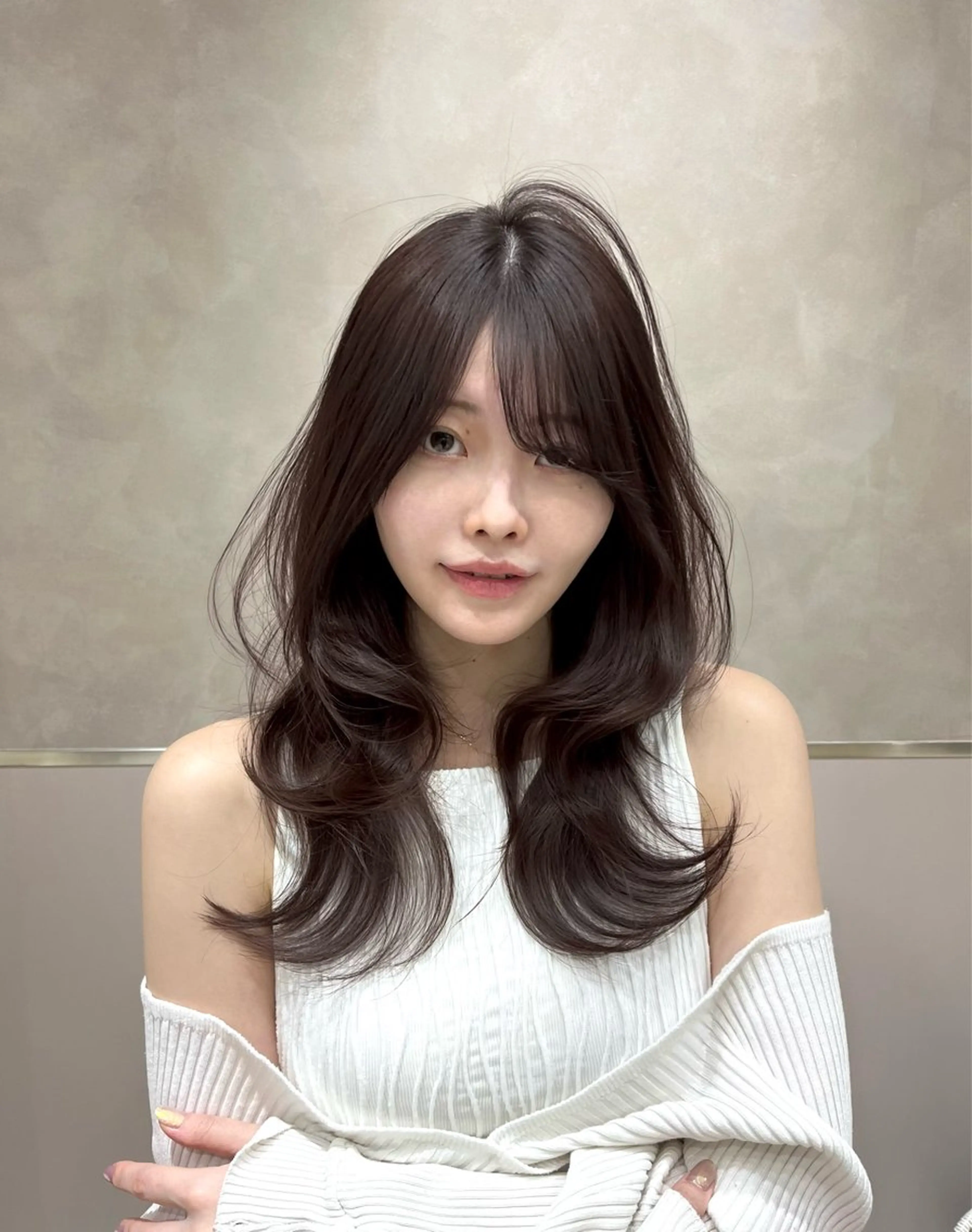 ロング カット ヘアカラー トリートメント 韓国風/ 柴田礼空のヘアスタイル
