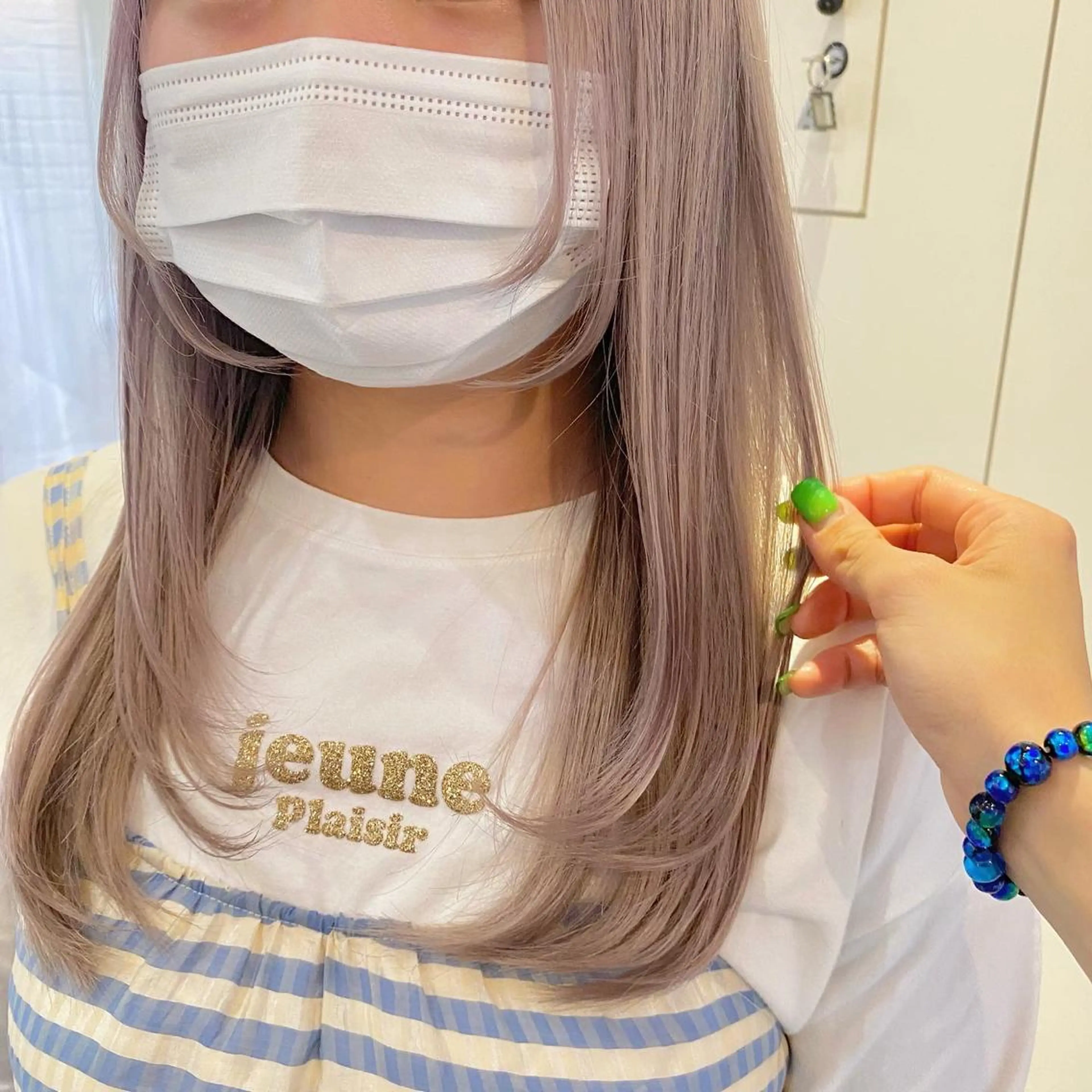 ロング カラー カット ヘアカラー 梅田ハイトーン チダ ヒナノのヘアスタイル
