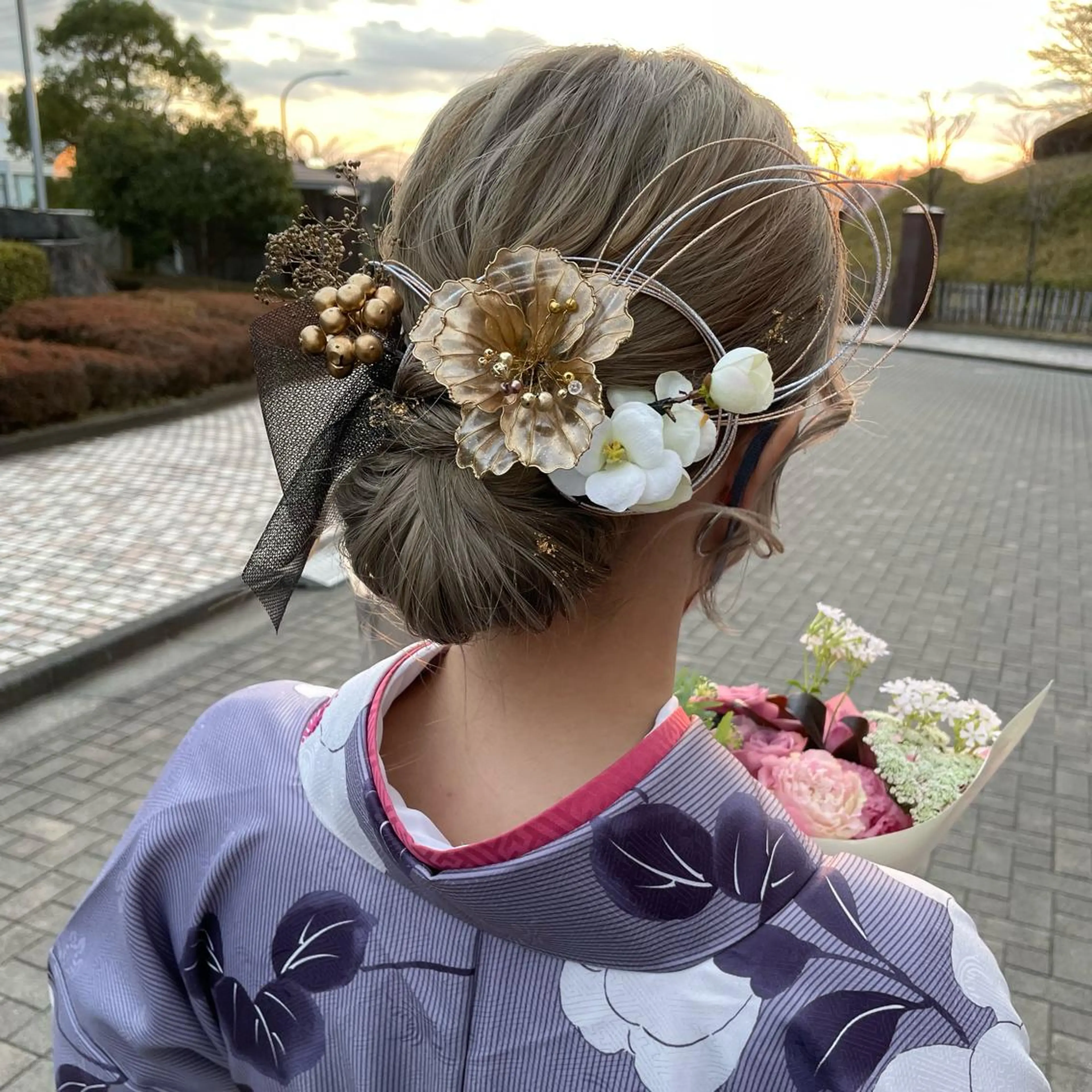 セミロング ヘアアレンジ 卒業式のヘアスタイル 古賀 紅音のヘアスタイル