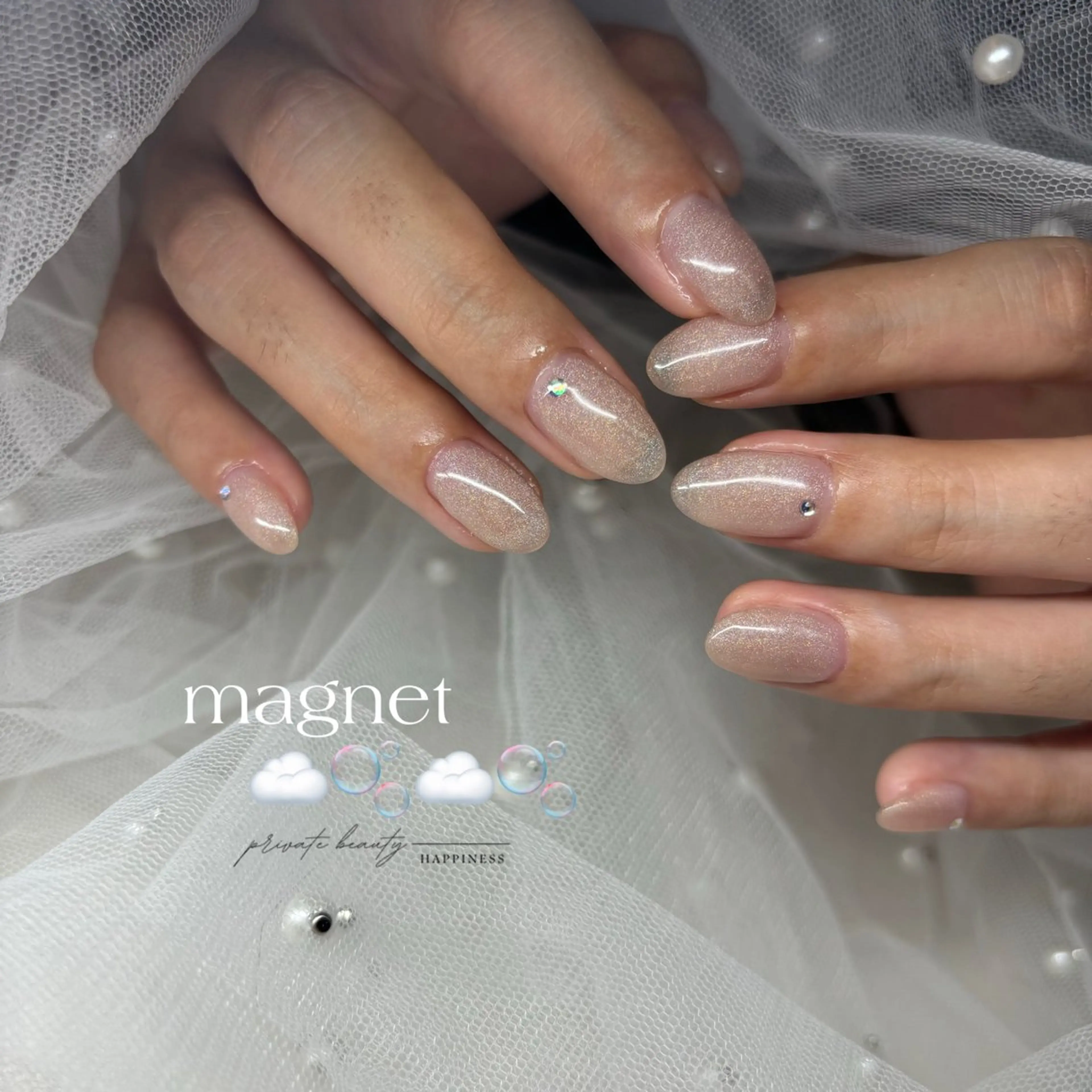 ネイル マグネットネイル ワンホンネイル ハンドネイル happiness nailのネイルデザイン