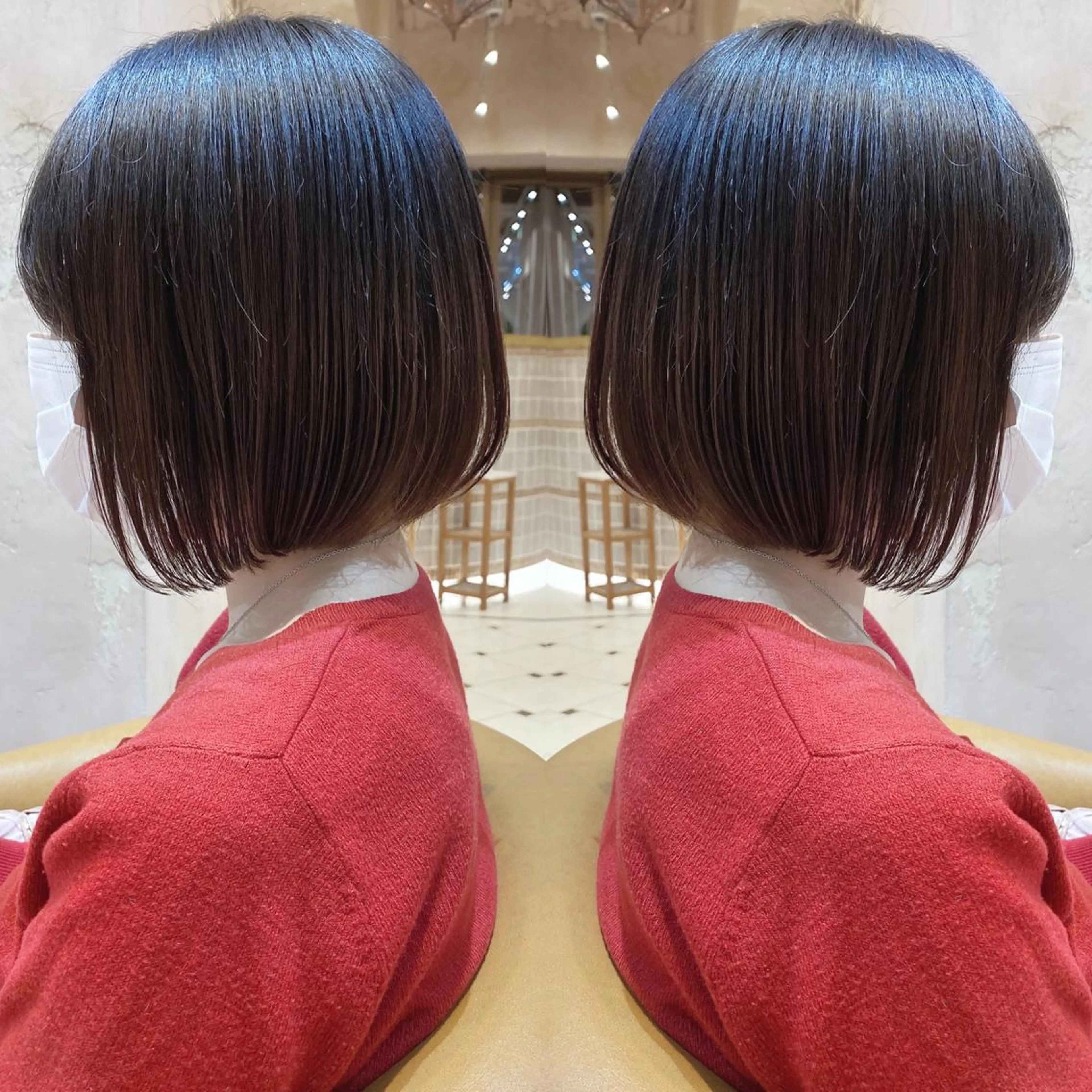 ショート カラー 前下がりボブ ボブ カット ヘアカラー トリートメント ツヤ髪になりたい方へ 🩷柴田知亜希のヘアスタイル