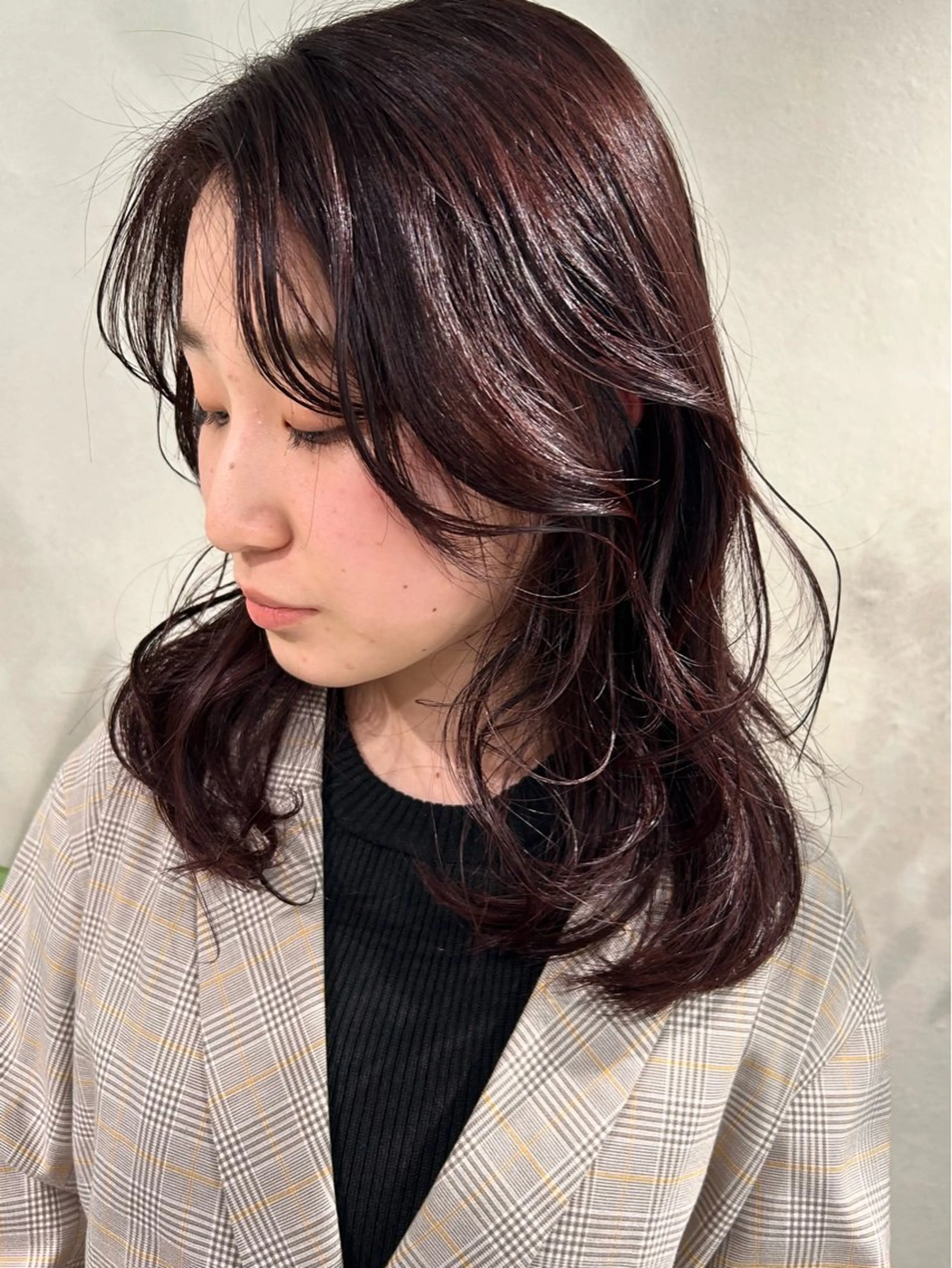 ミディアム カラー ブラウンカラー ピンクカラー ピンクブラウン Riches by ENVY 西宮北口【リシェス バイ エンヴィー】所属・カラーリスト IKUHOのヘアスタイル