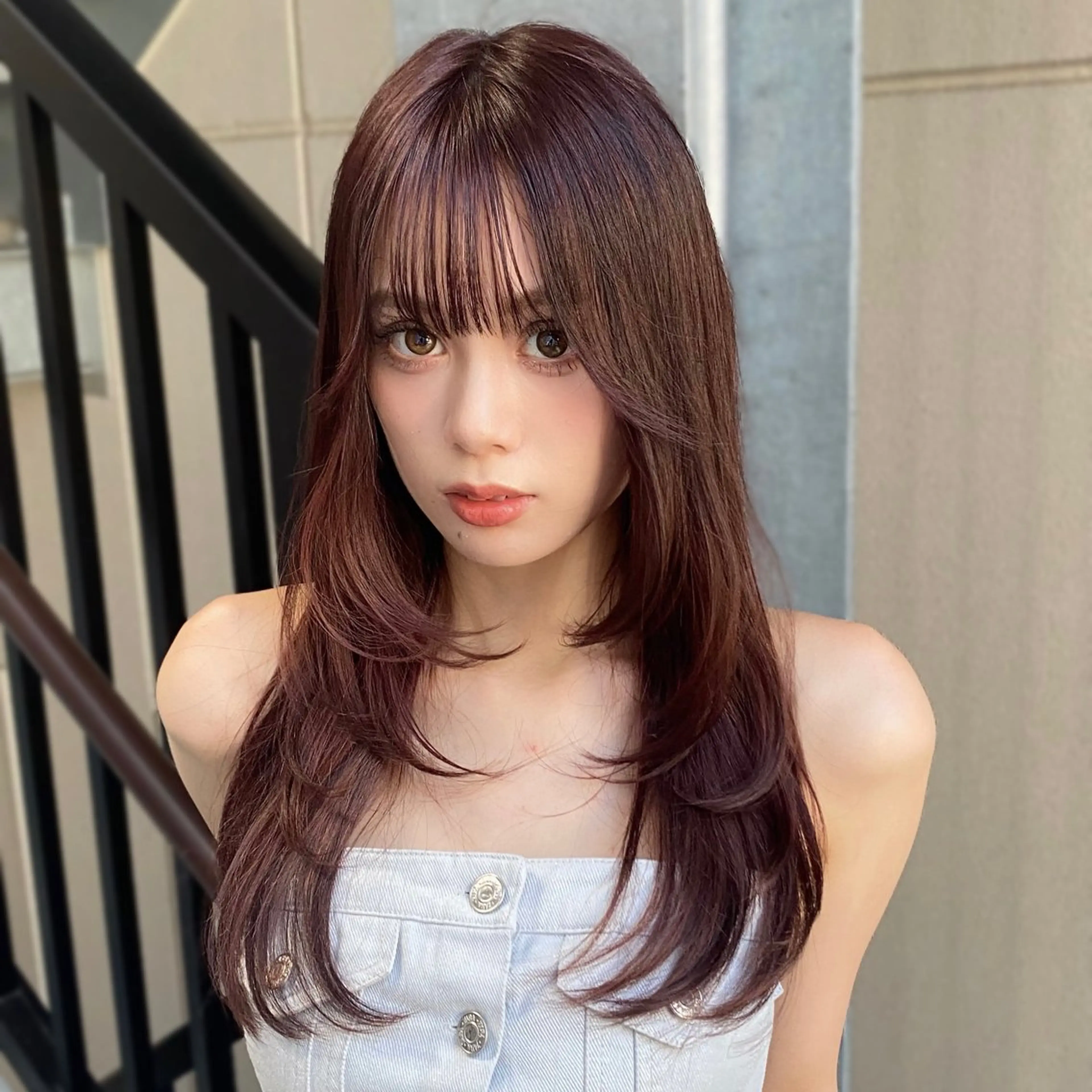 ロング カラー ブリーチ デザインカラー ダブルカラー ハイライトカラー ハイトーンカラー ハッシュカット/縮毛 レイヤー/yukiのヘアスタイル