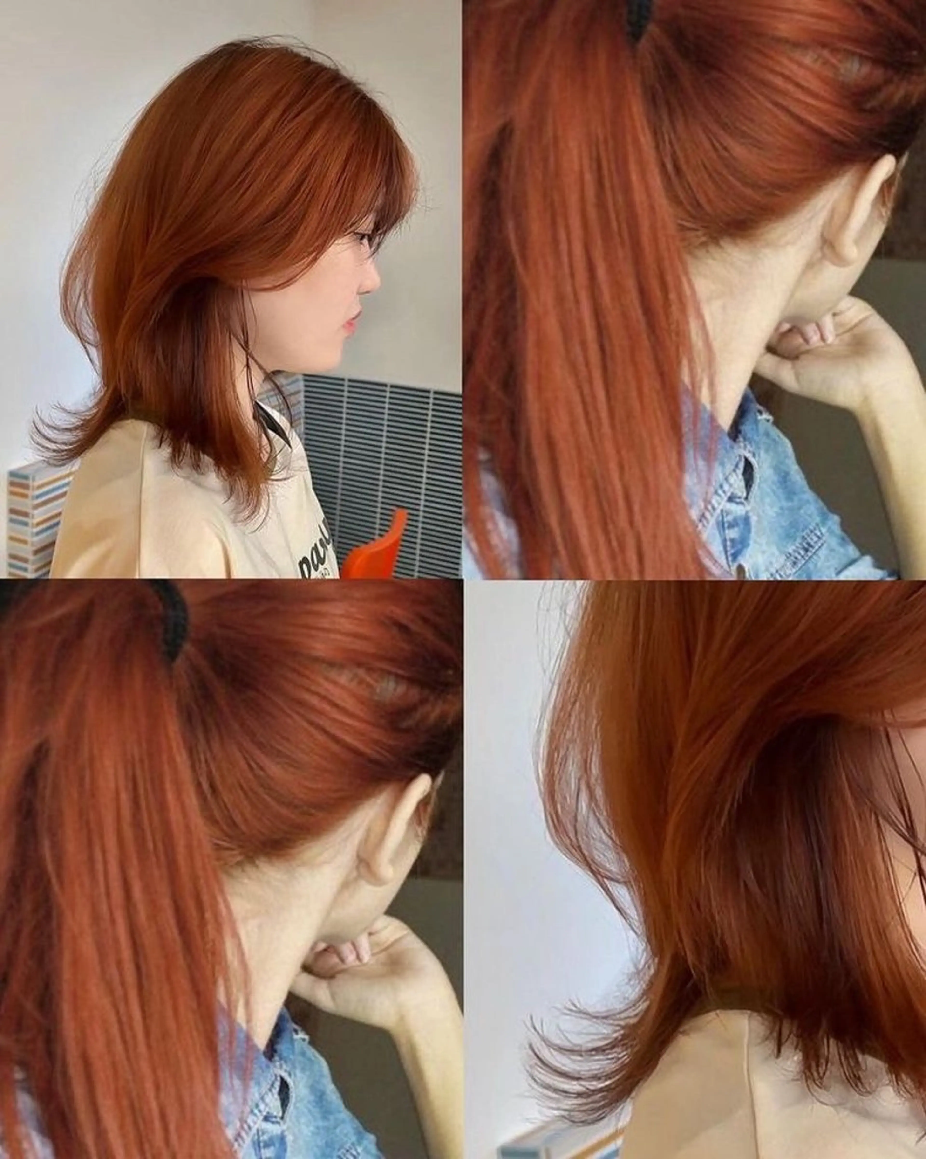 ロング カラー ブリーチ ブラウンカラー ラベンダーカラー ブリーチなしカラー オレンジ nao/福岡美容室 パーマ/ボブパーマのヘアスタイル