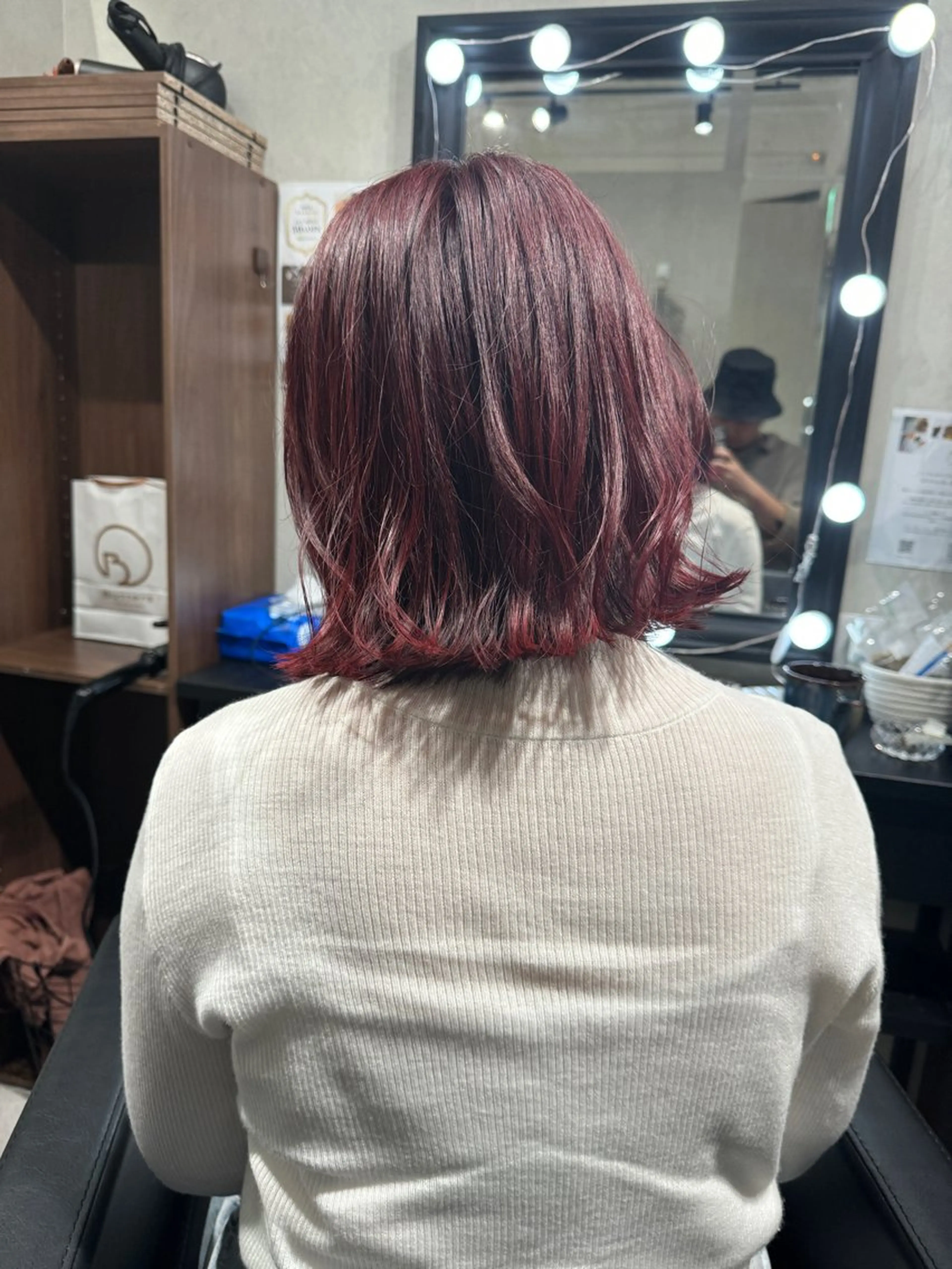 ミディアム カット ヘアカラー シマオカ イッセイaceのヘアスタイル