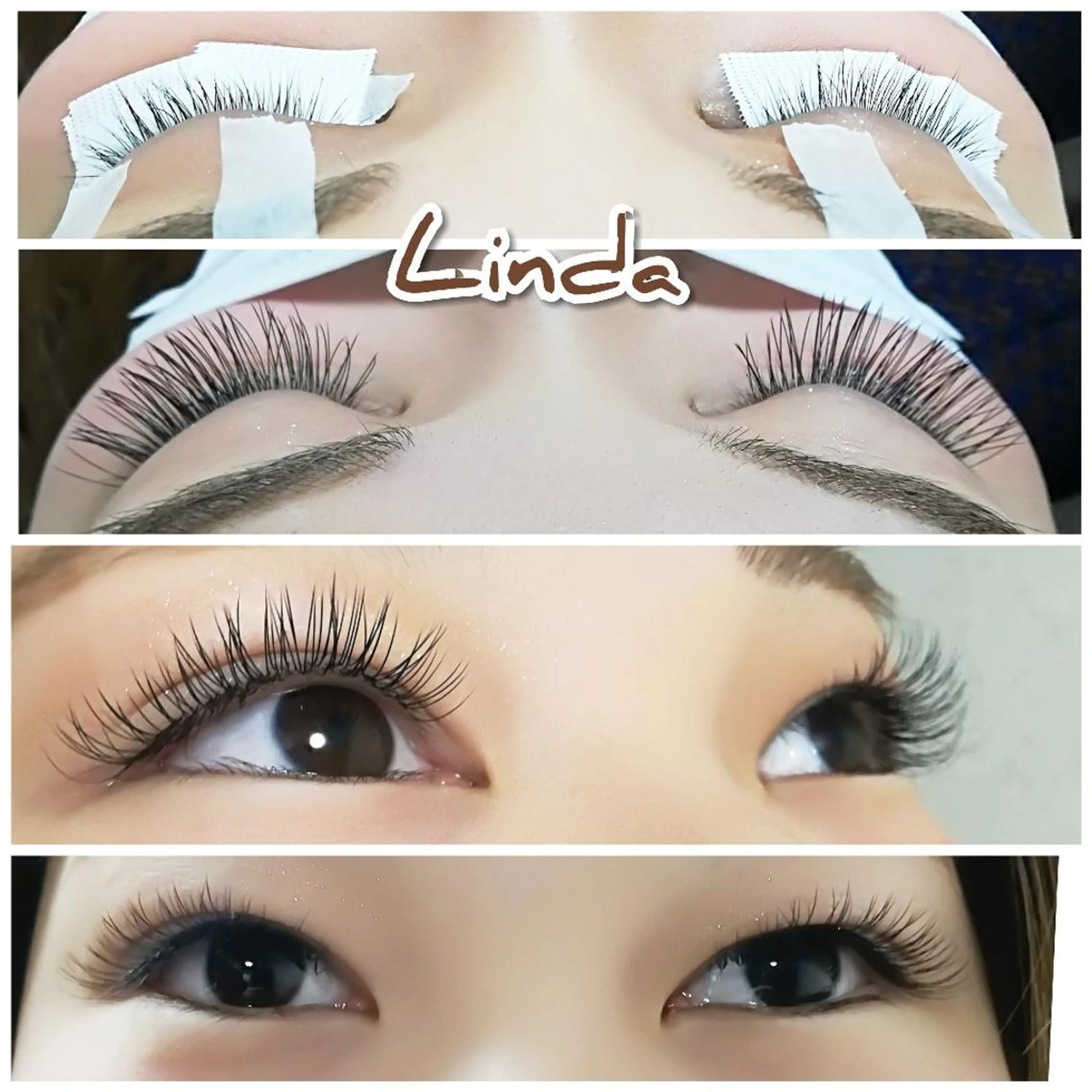 マツエク・マツパ 付け放題 Cカール フラットラッシュ linda lashesのマツエク・マツパデザイン