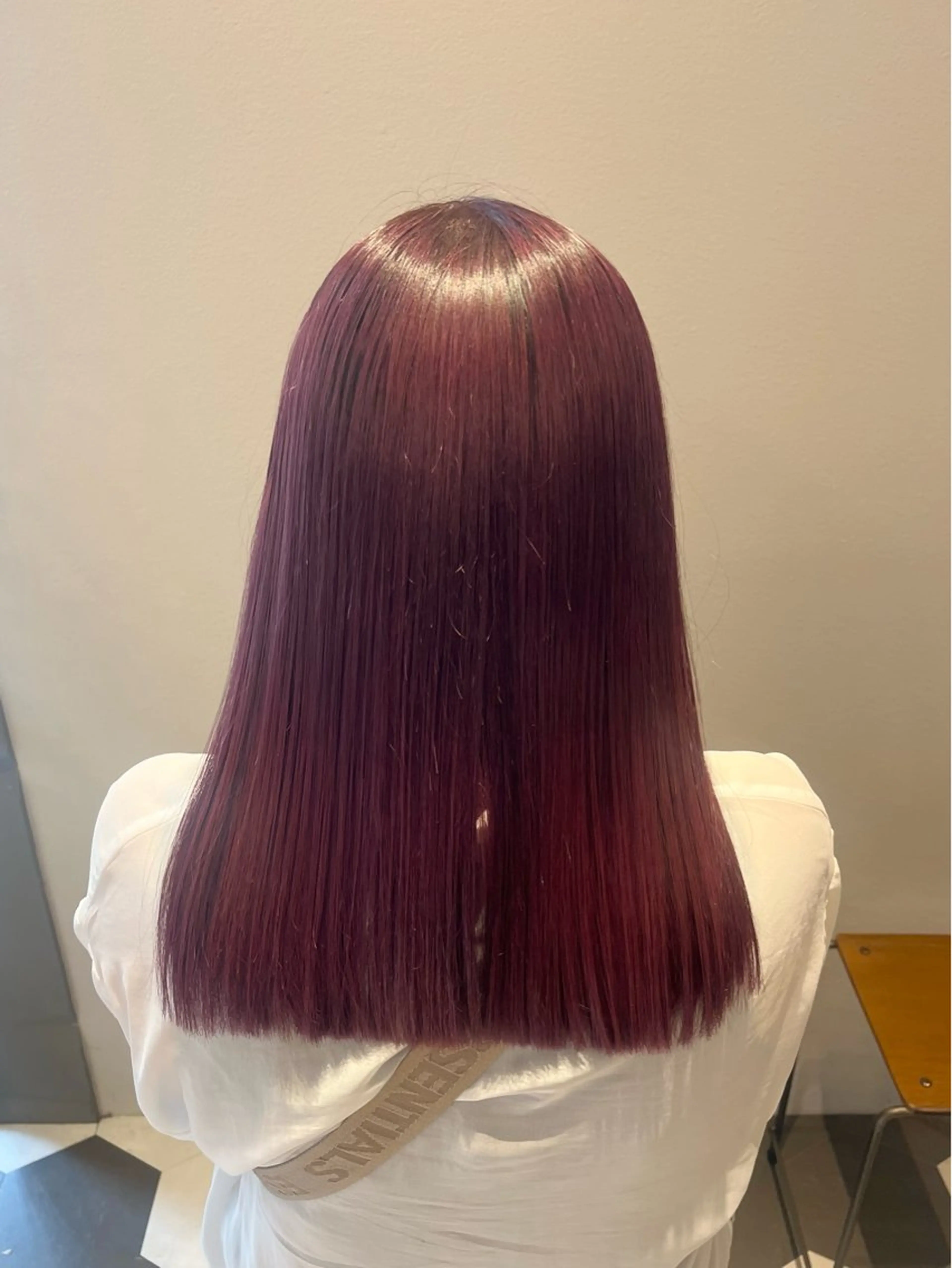 セミロング カラー ブリーチ ヘアカラー ヘアセット/暖 色/顔周り/あつはのヘアスタイル