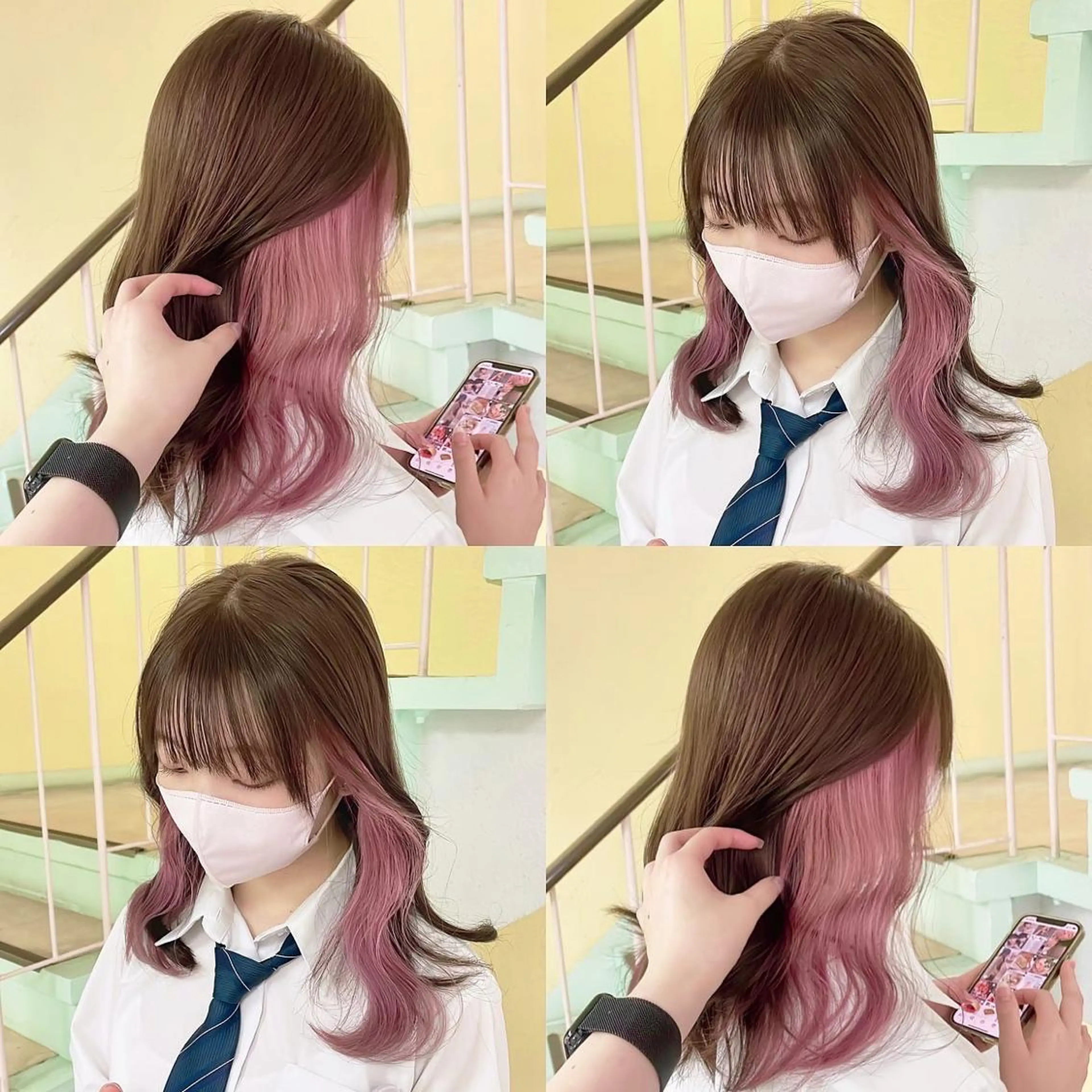 カラー ヘアカラー トリートメント 渋谷:インナーカラー ／🍒エリカ🍒のヘアスタイル