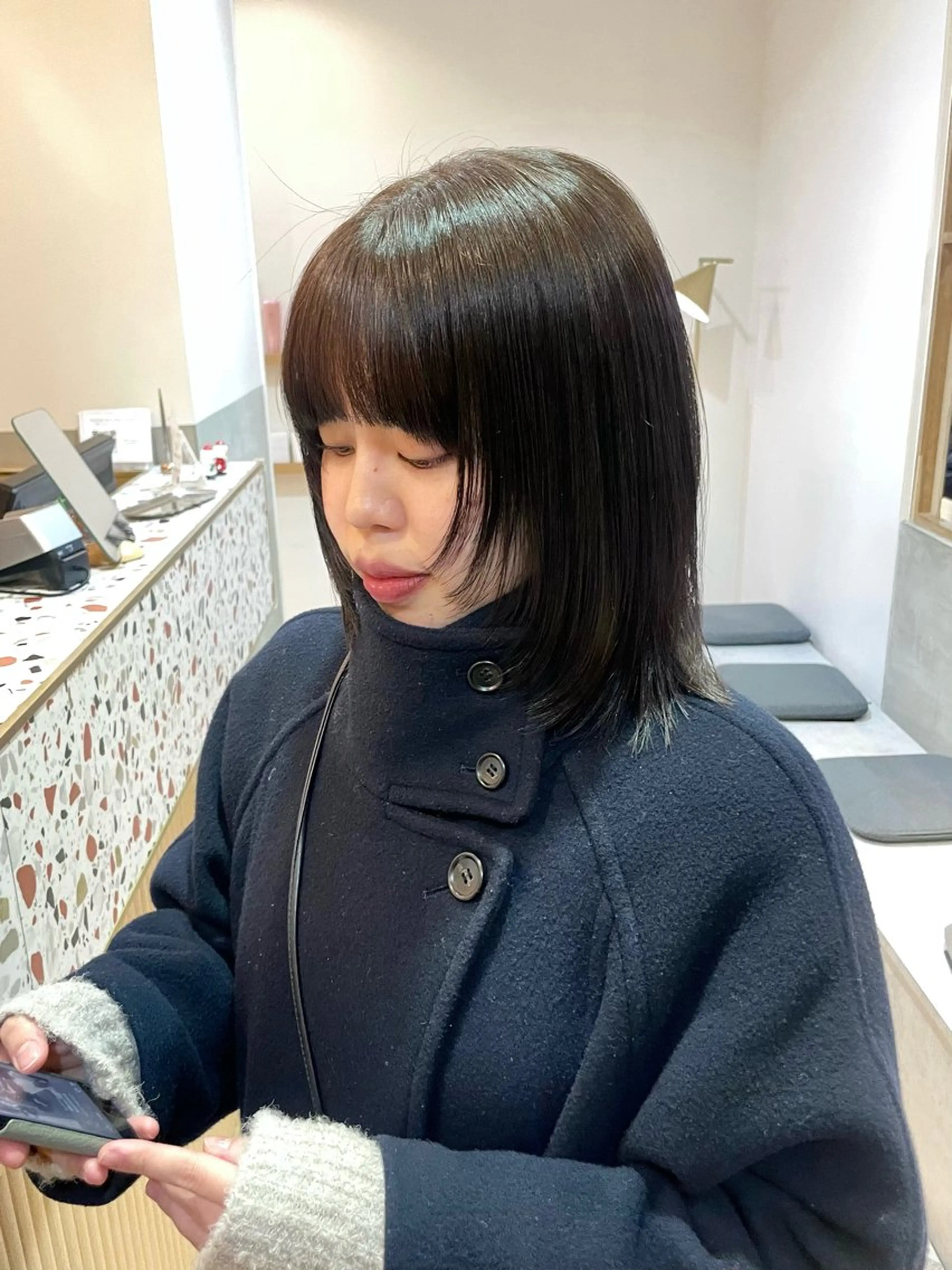 ミディアム 顔まわりレイヤー レイヤーカット 似合わせ/透明感 /レイヤー/りほ🤍のヘアスタイル