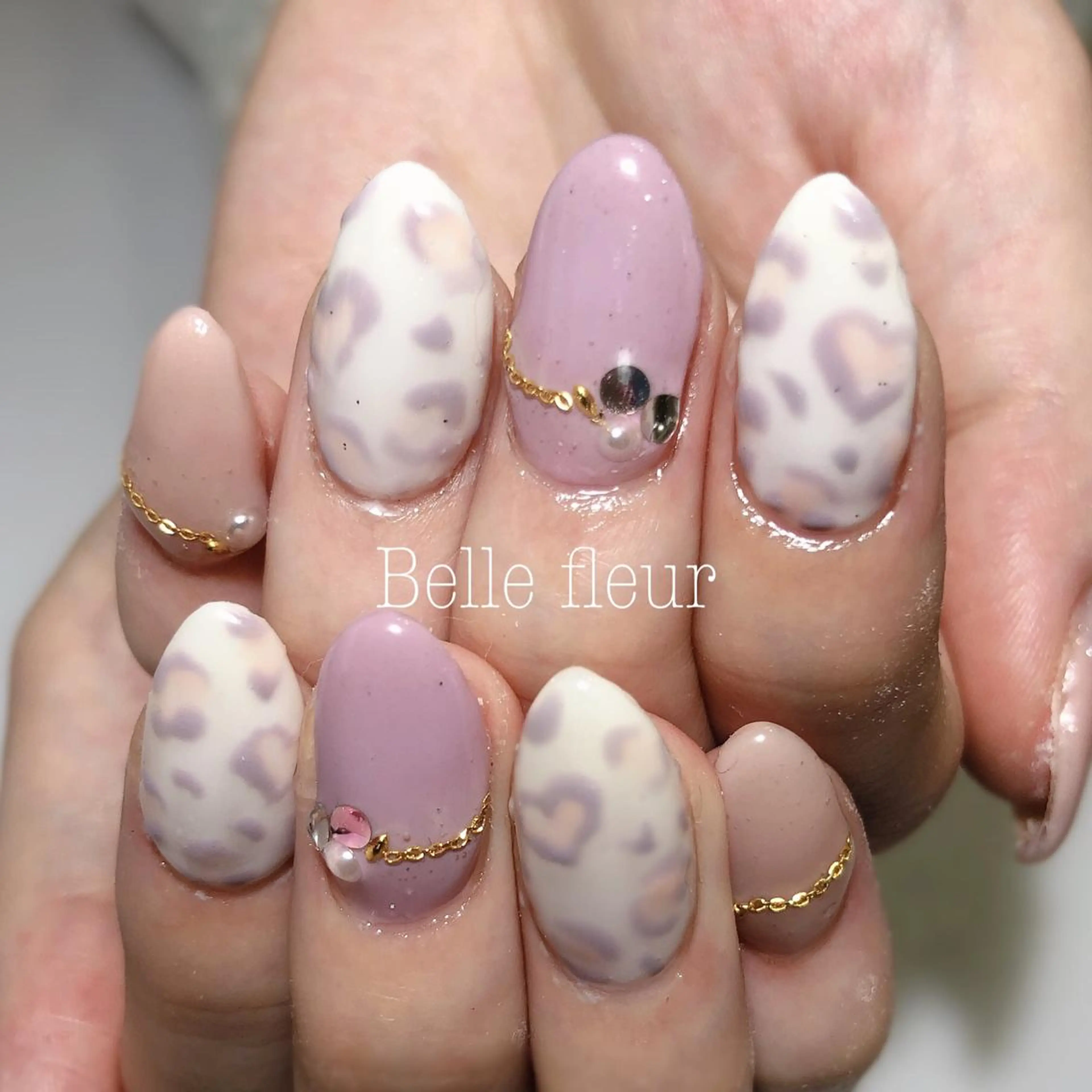 セミロング ネイル Belle fleurのネイルデザイン