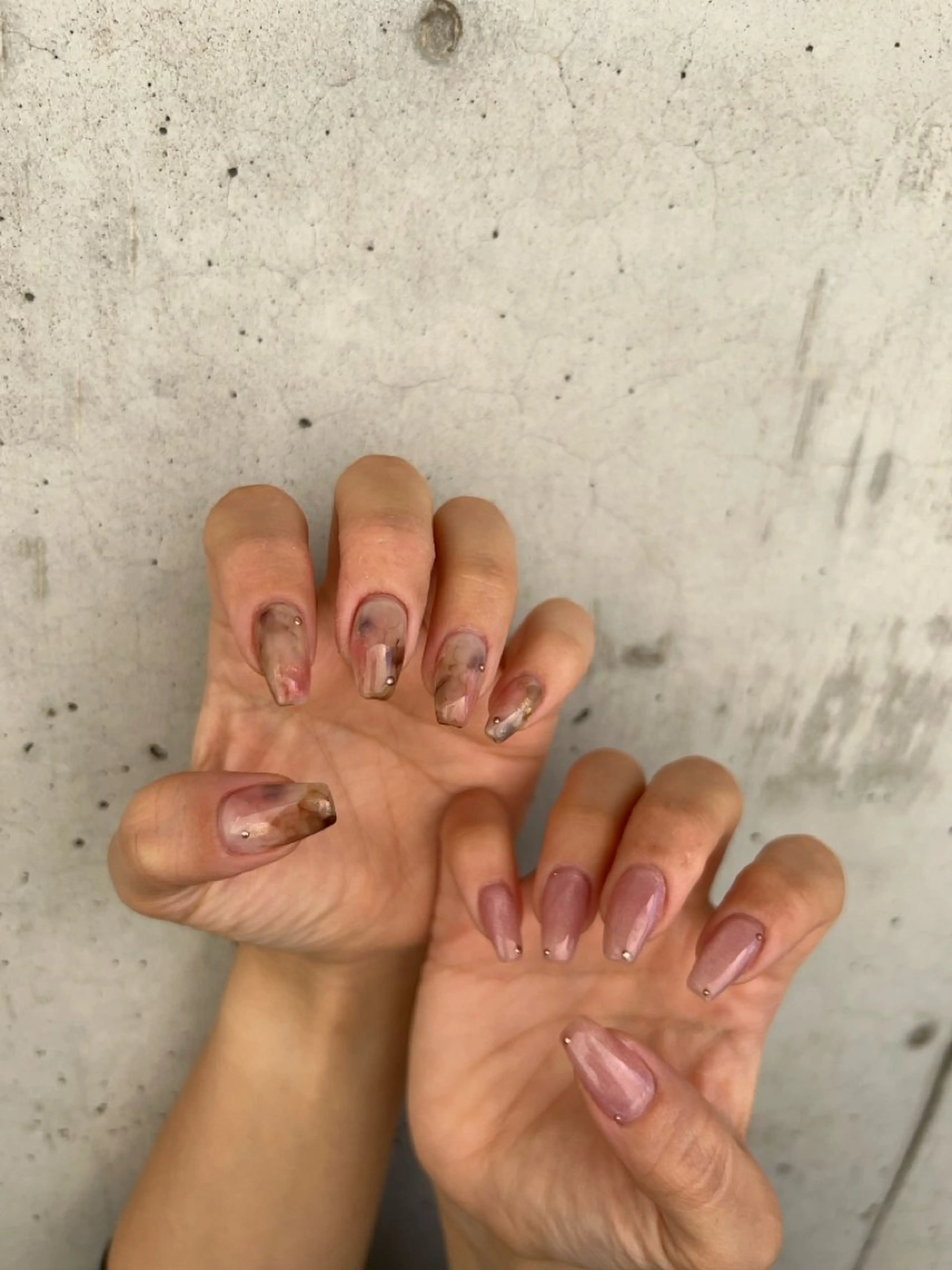 ネイル ブラウン 持ち込み ニュアンスネイル ピンク ハンドネイル ハンドケア Charme. NOBUKOのネイルデザイン