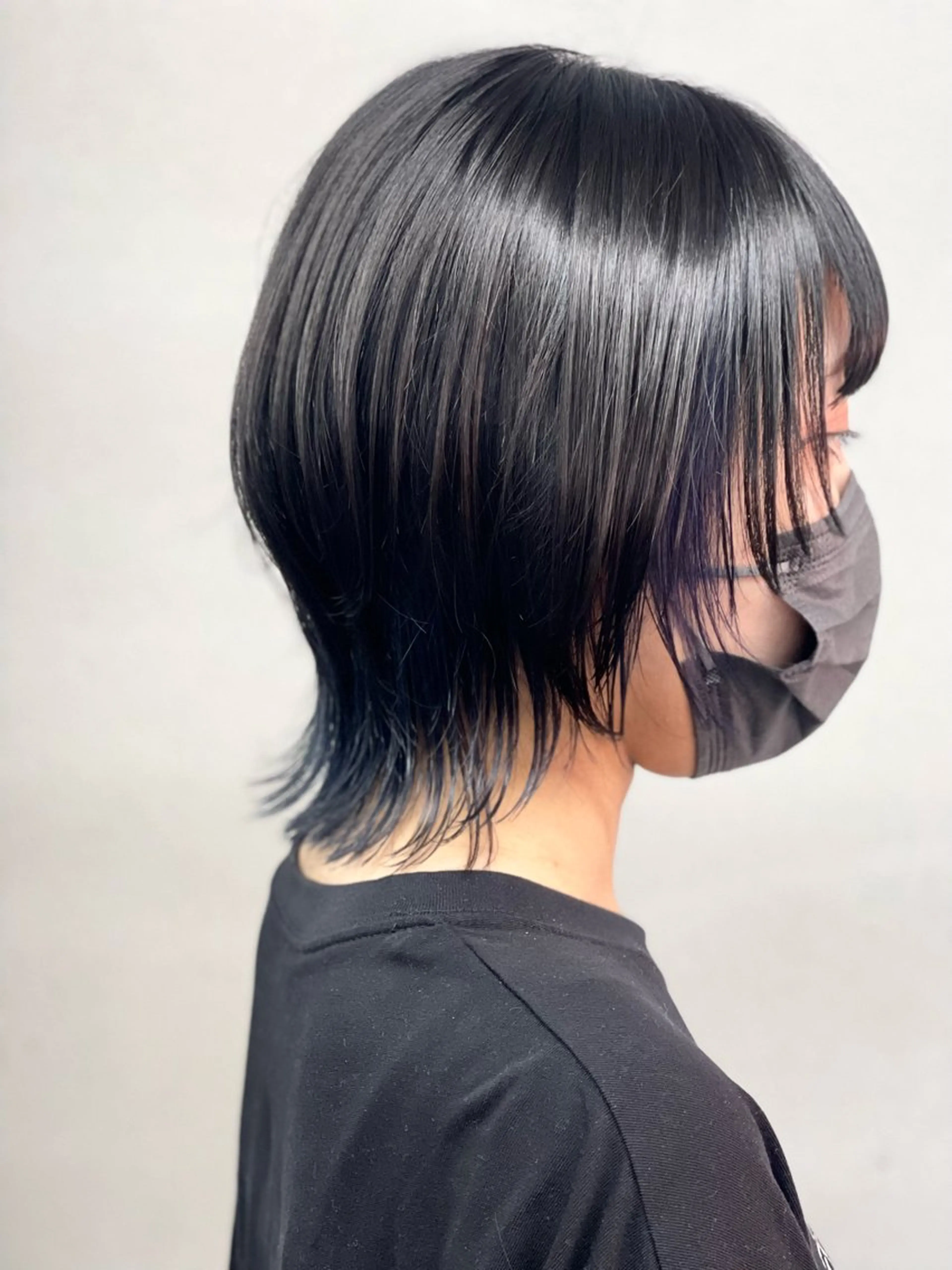 ショート カラー ネイビーカラー ウルフカット 柏 ウルフ/レイヤー 田中佐和🐺のヘアスタイル