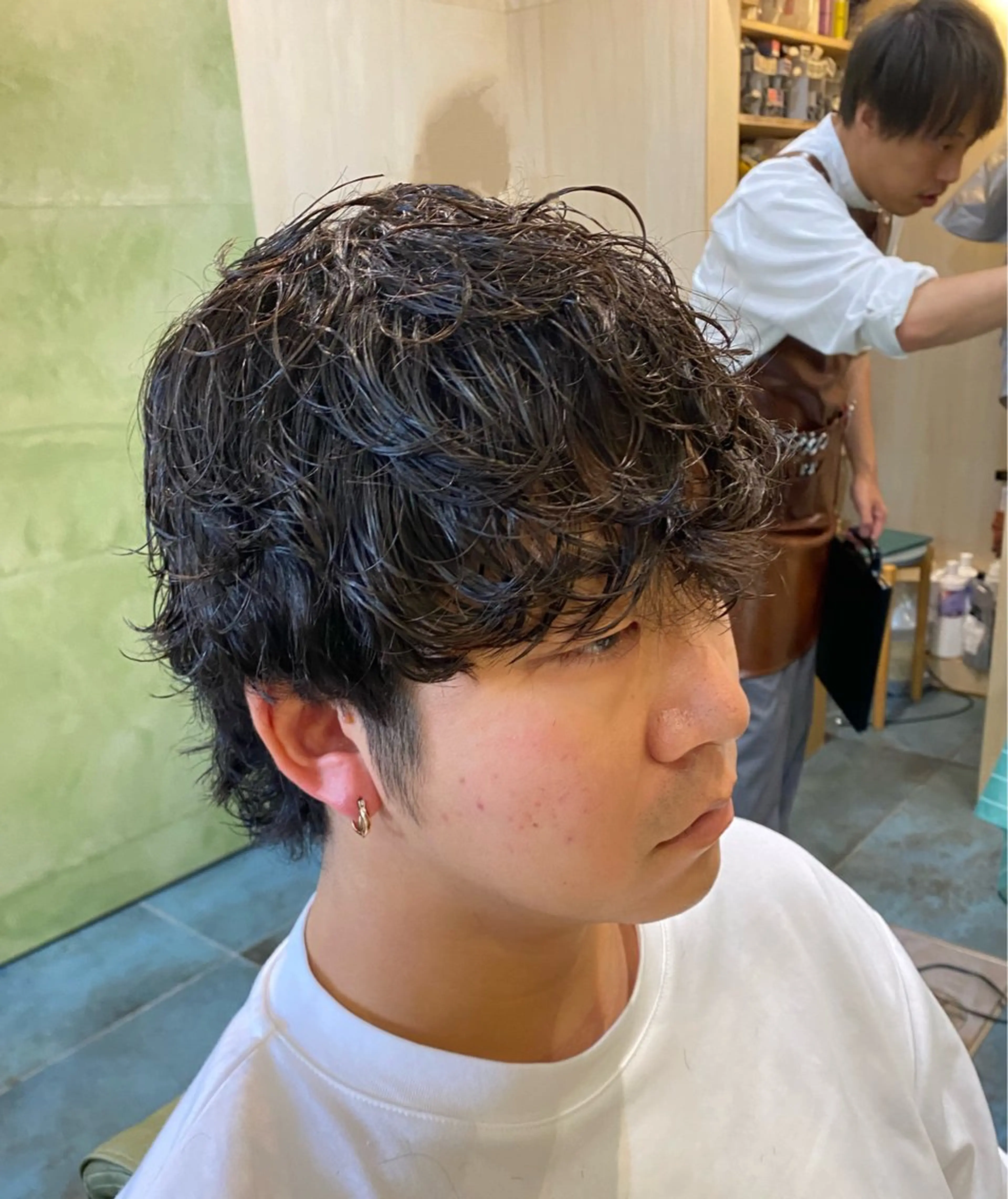 セミロング パーマ メンズ マッシュウルフ マッシュ メンズパーマ 刈り上げ メンズウルフカット メンズカット/パーマ 福島区SOSOのヘアスタイル