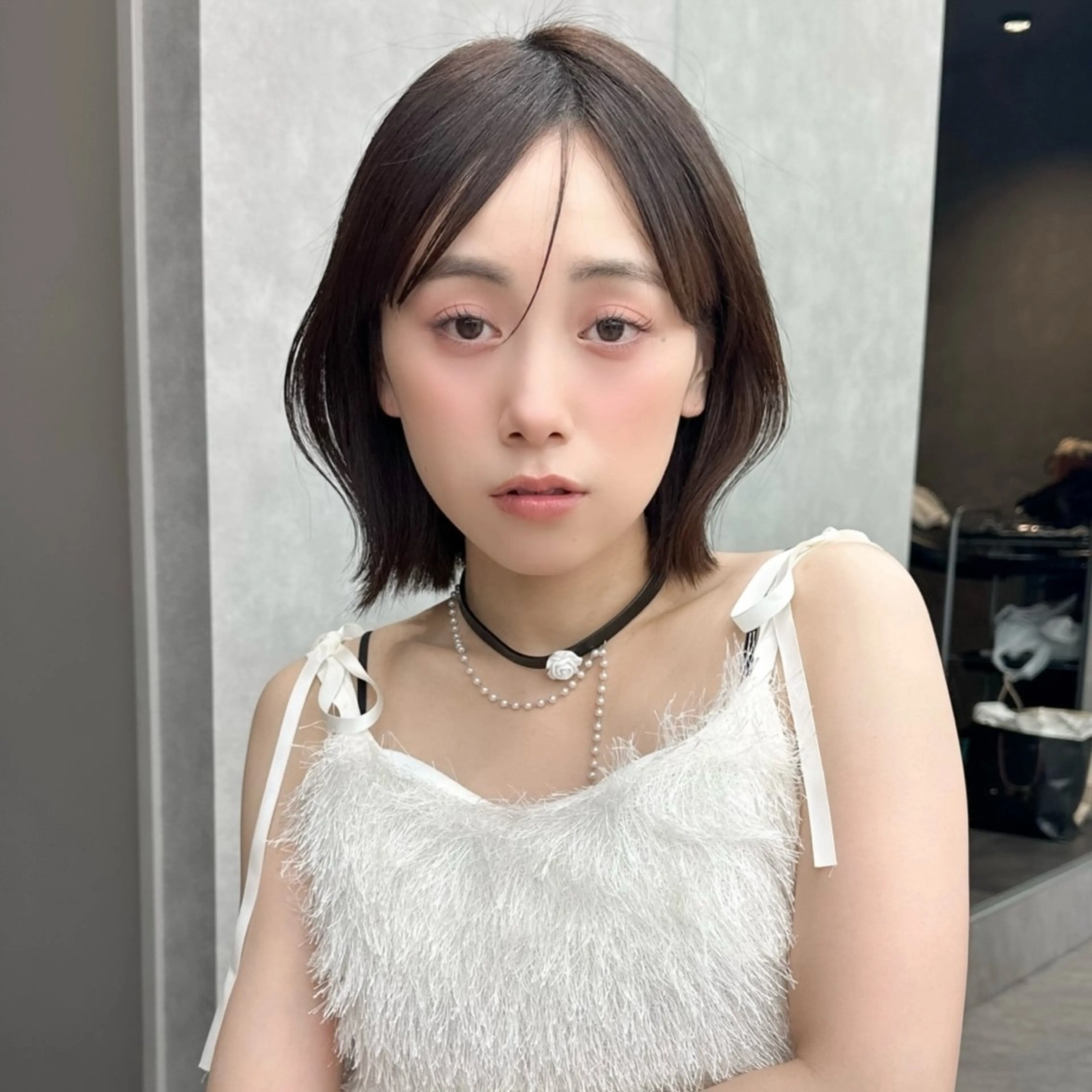 ミディアム カット ヘアカラー トリートメント 縮毛矯正/韓国ヘア /ボブ🪄ミズキのヘアスタイル