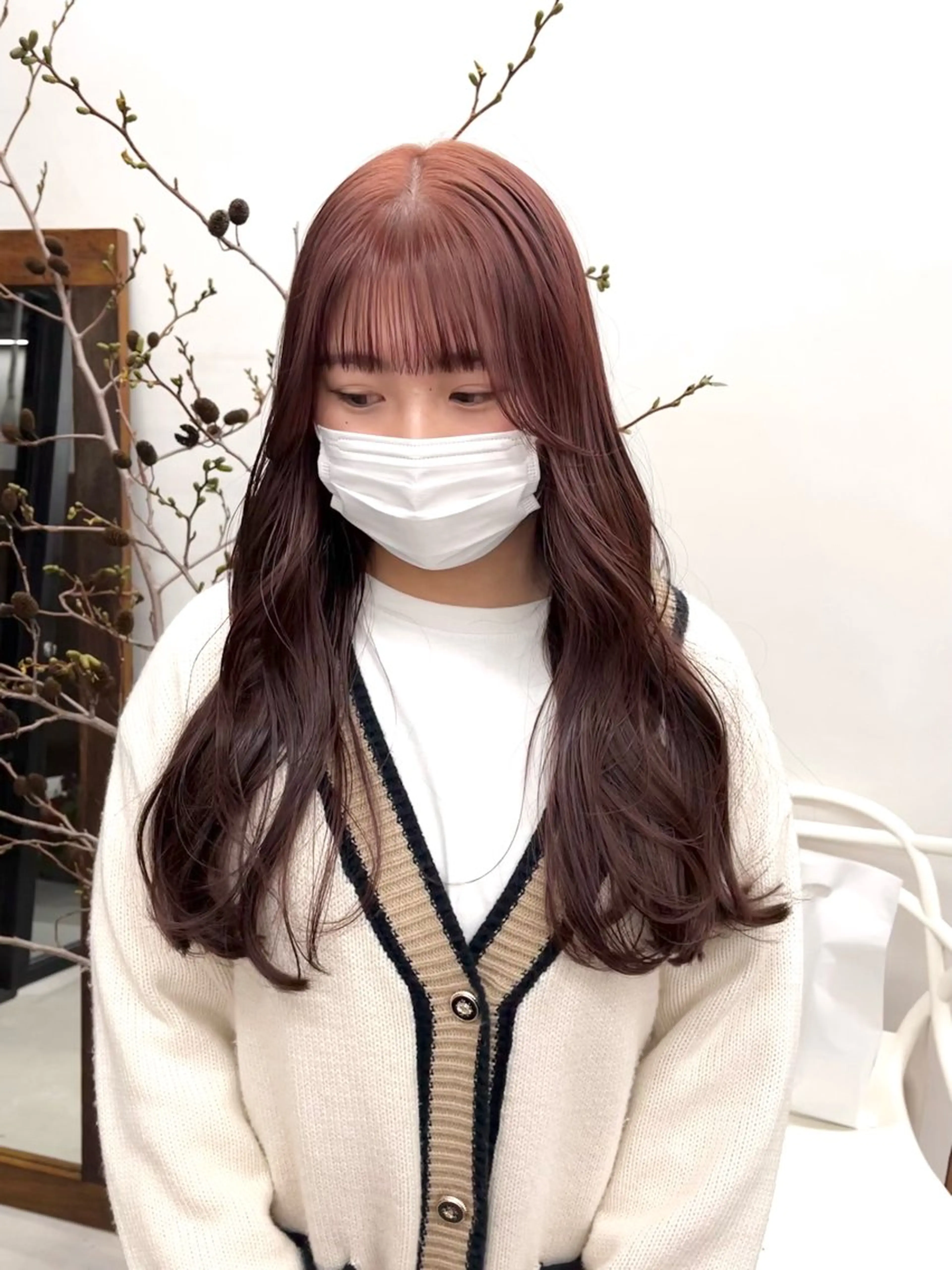 ロング カラー ヘアアレンジ ブリーチ ダブルカラー ブリーチなしカラー ena/ブリーチなし 暖色・ベージュ🎀のヘアスタイル