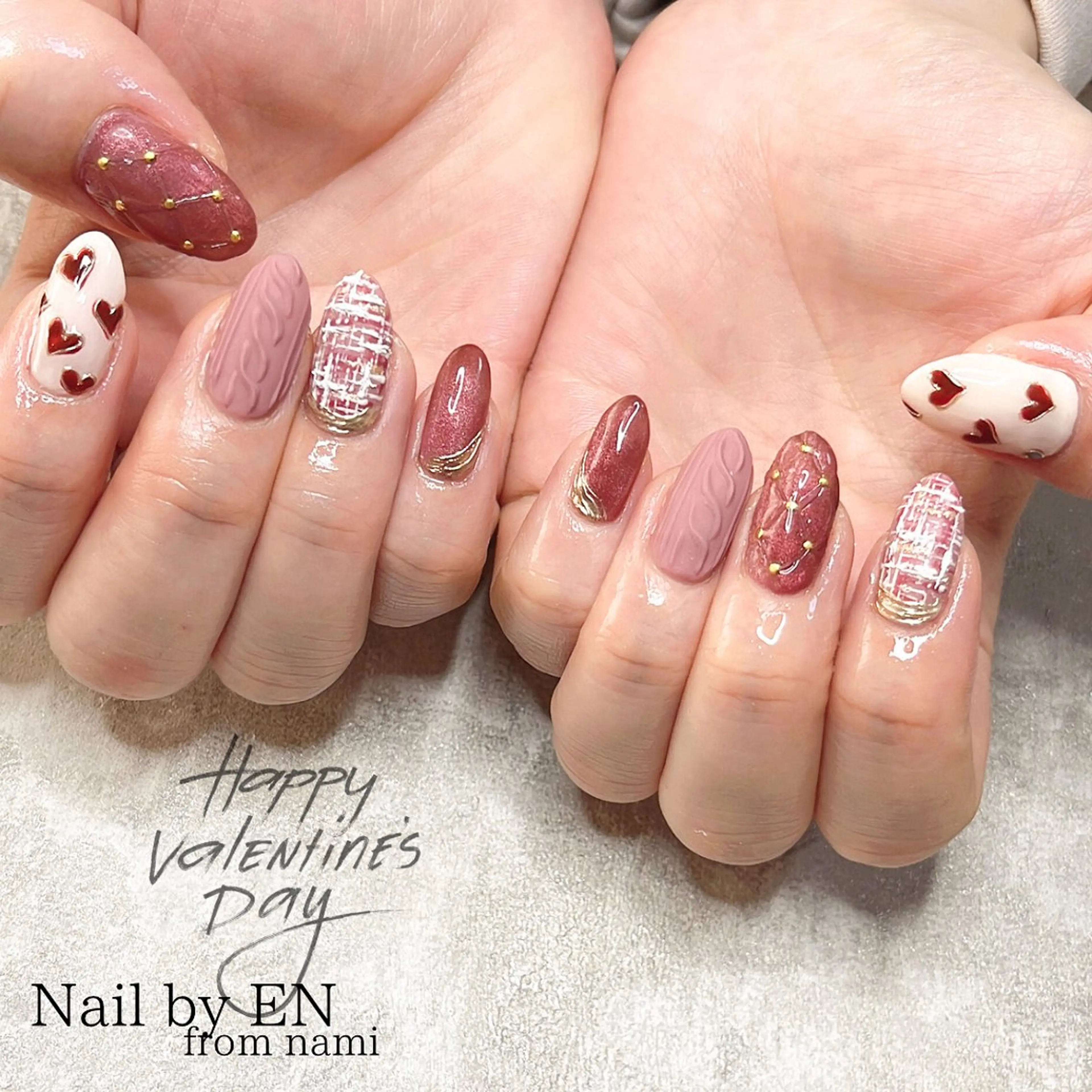 ネイル 赤色 Nail&Wax by ENのネイルデザイン