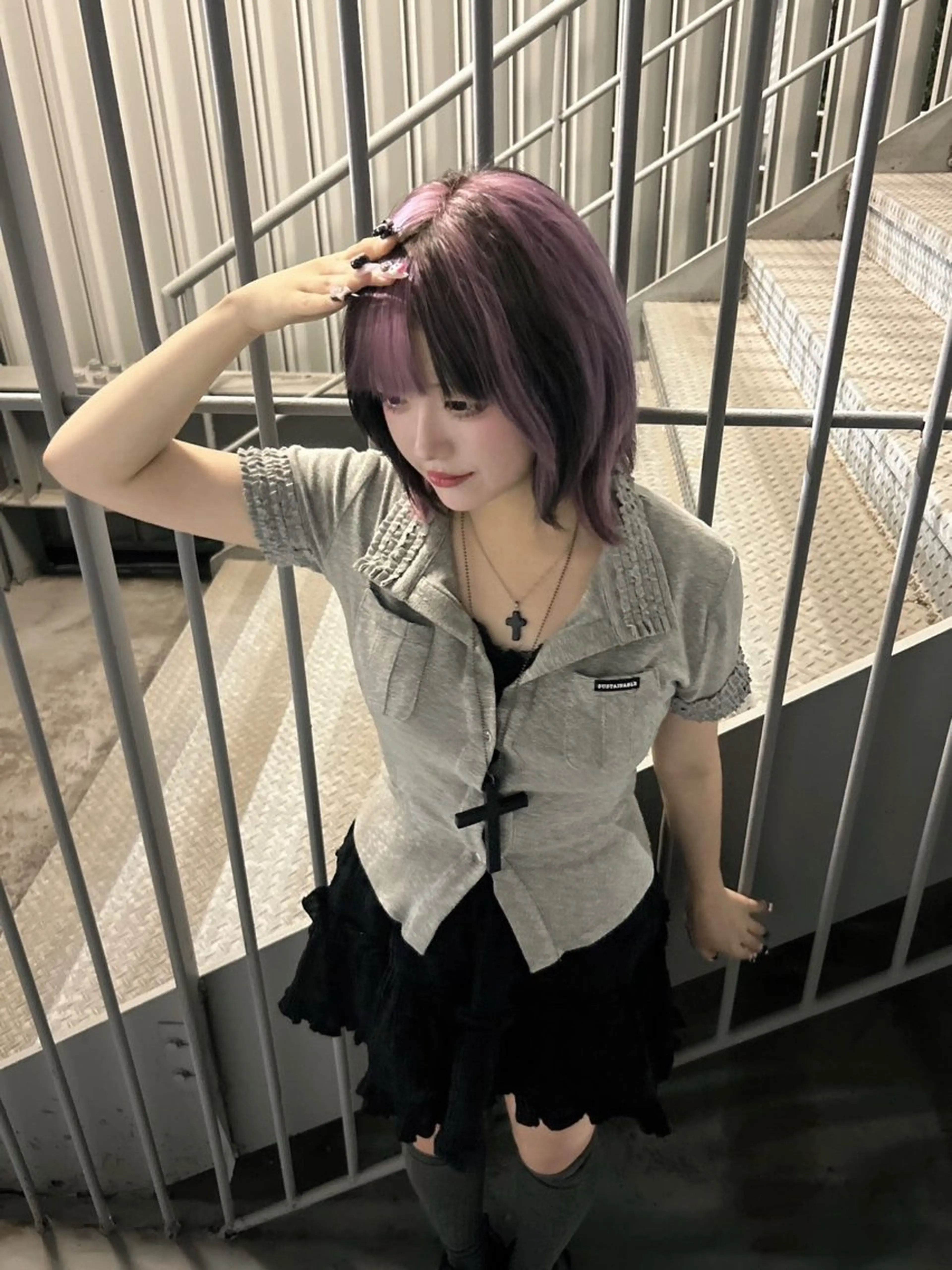 ミディアム カラー 黒髪 デザインカラー ピンクカラー ヘアカラー 名古屋／ブリーチ /松井亮磨のヘアスタイル